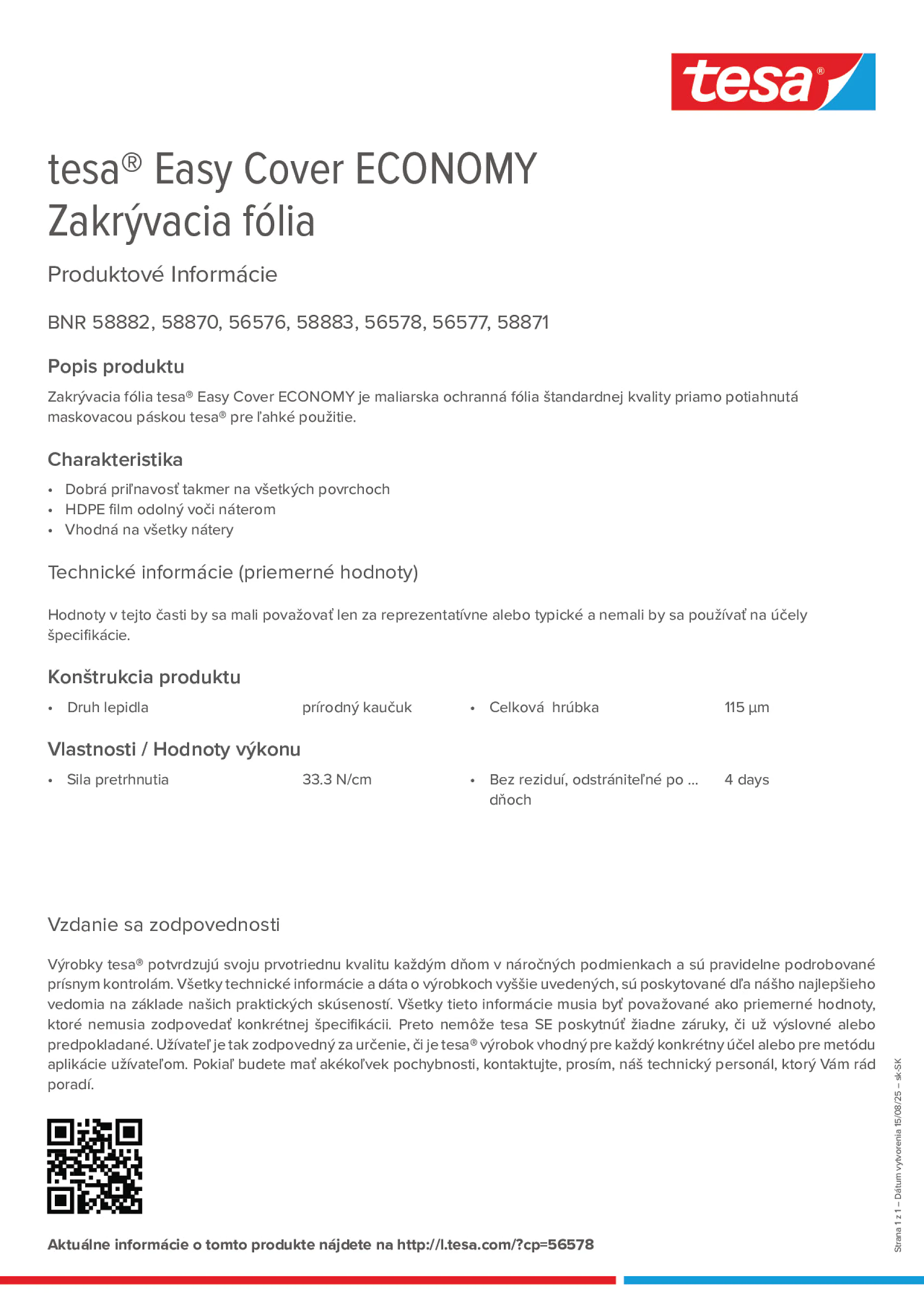 Product information_tesa® Easy Cover 58882_sk-SK