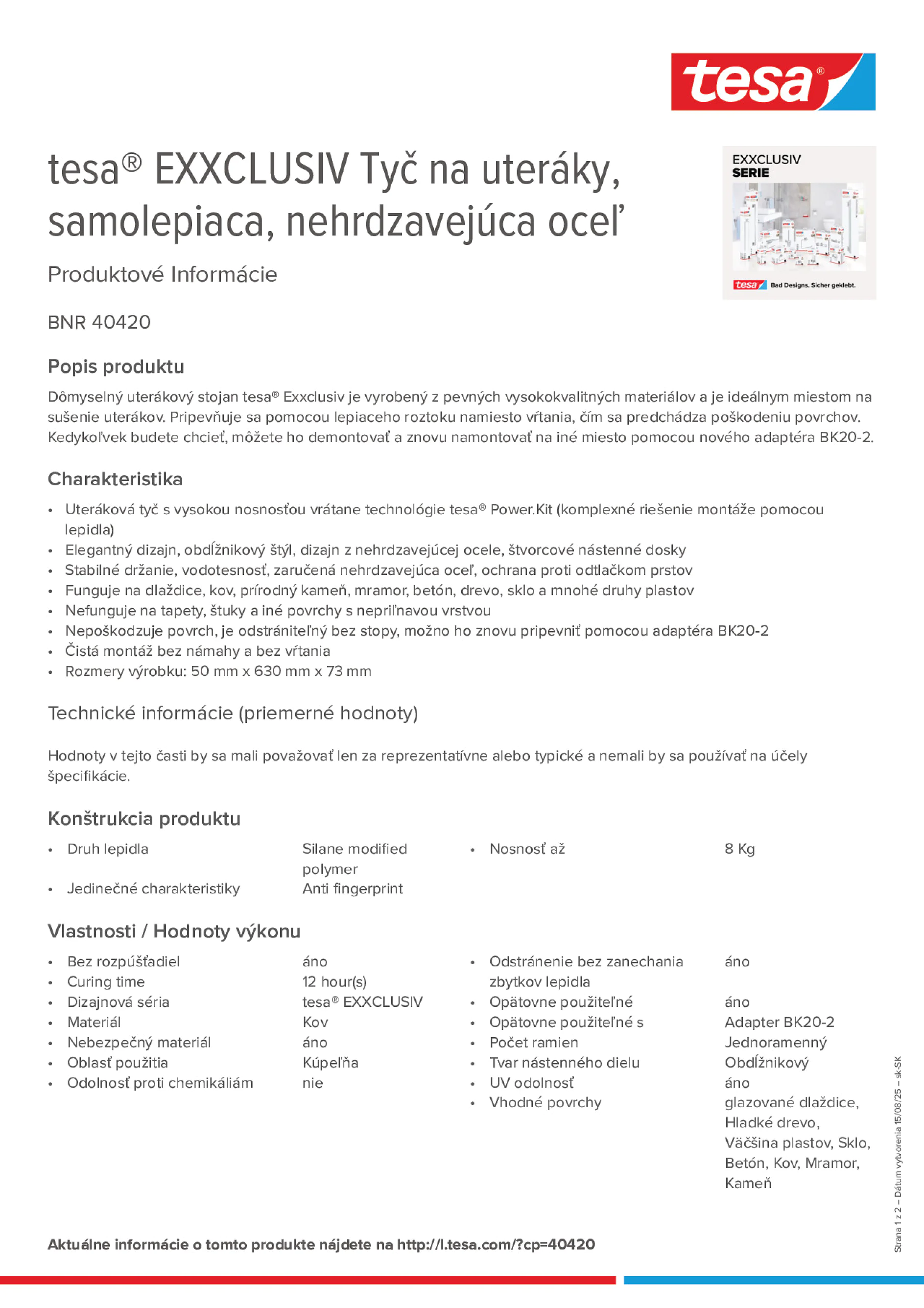 Product information_tesa® 40420_sk-SK Product information_tesa® 40420_sk-SK