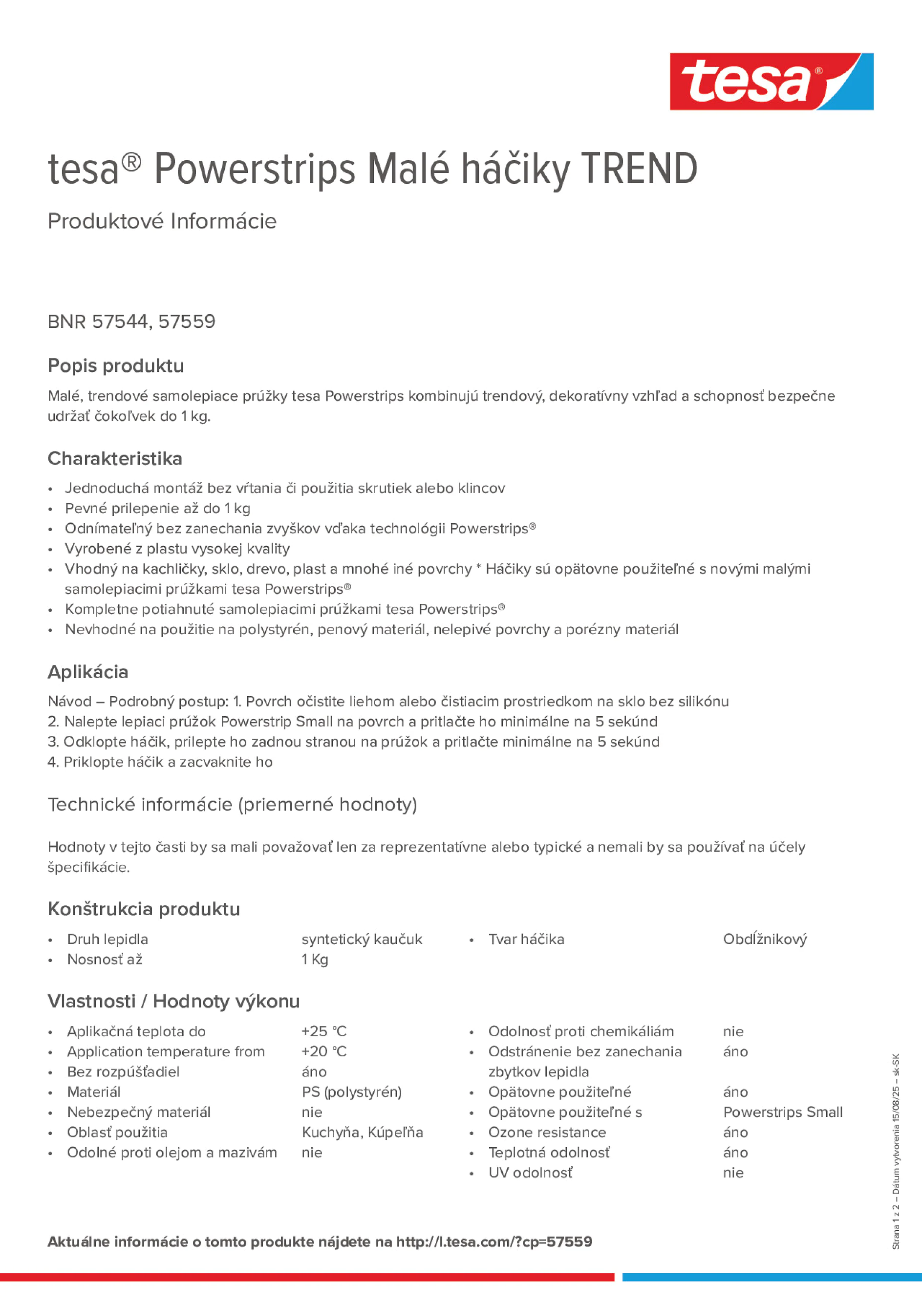 Product information_tesa® Powerstrips 57544_sk-SK