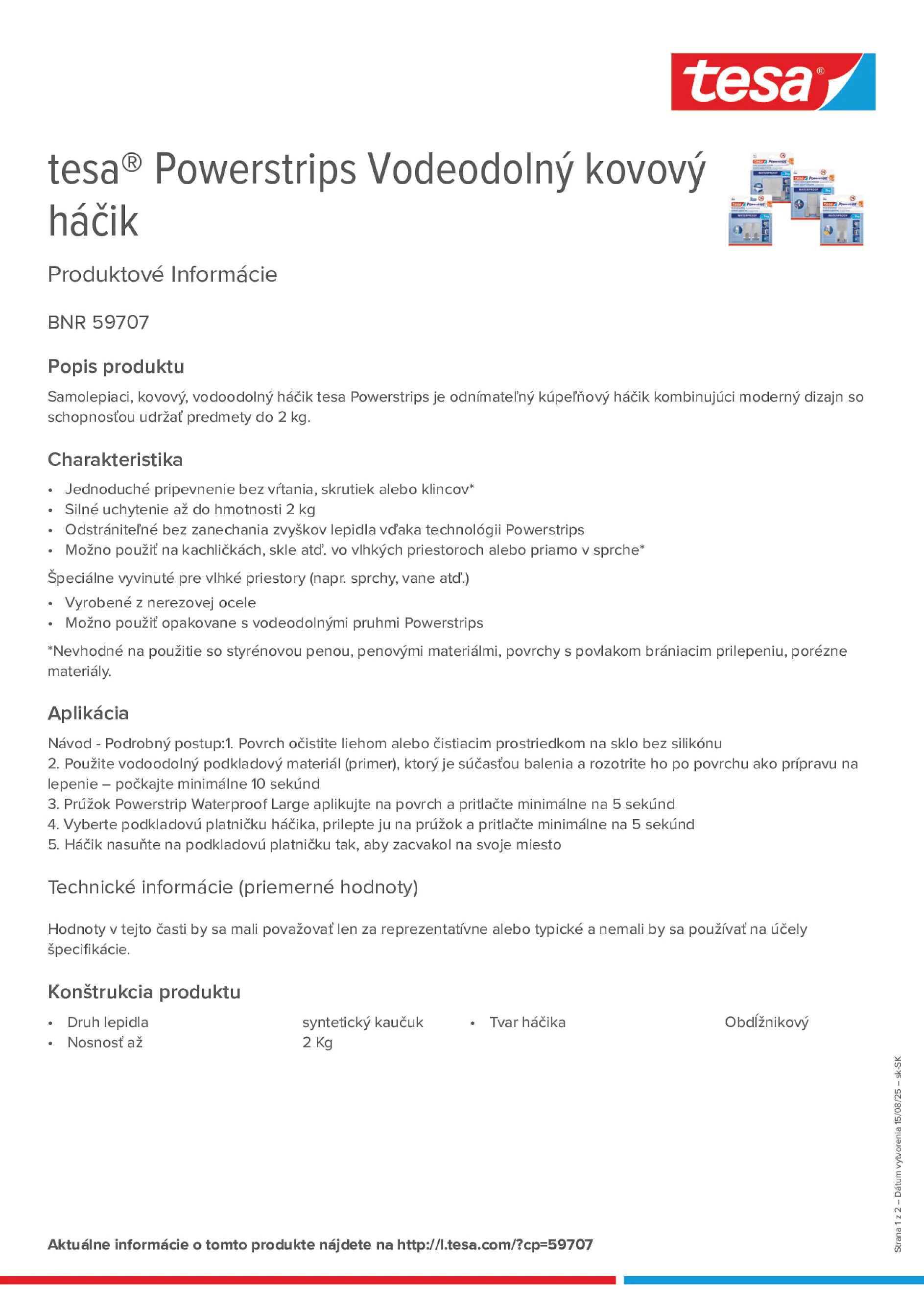 Product information_tesa® Powerstrips 59707_sk-SK