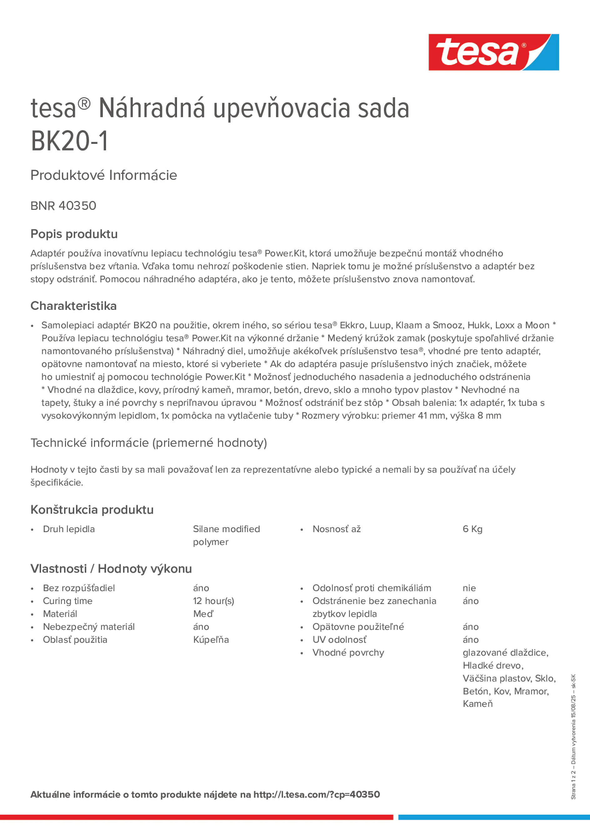 Product information_tesa® 40350_sk-SK
