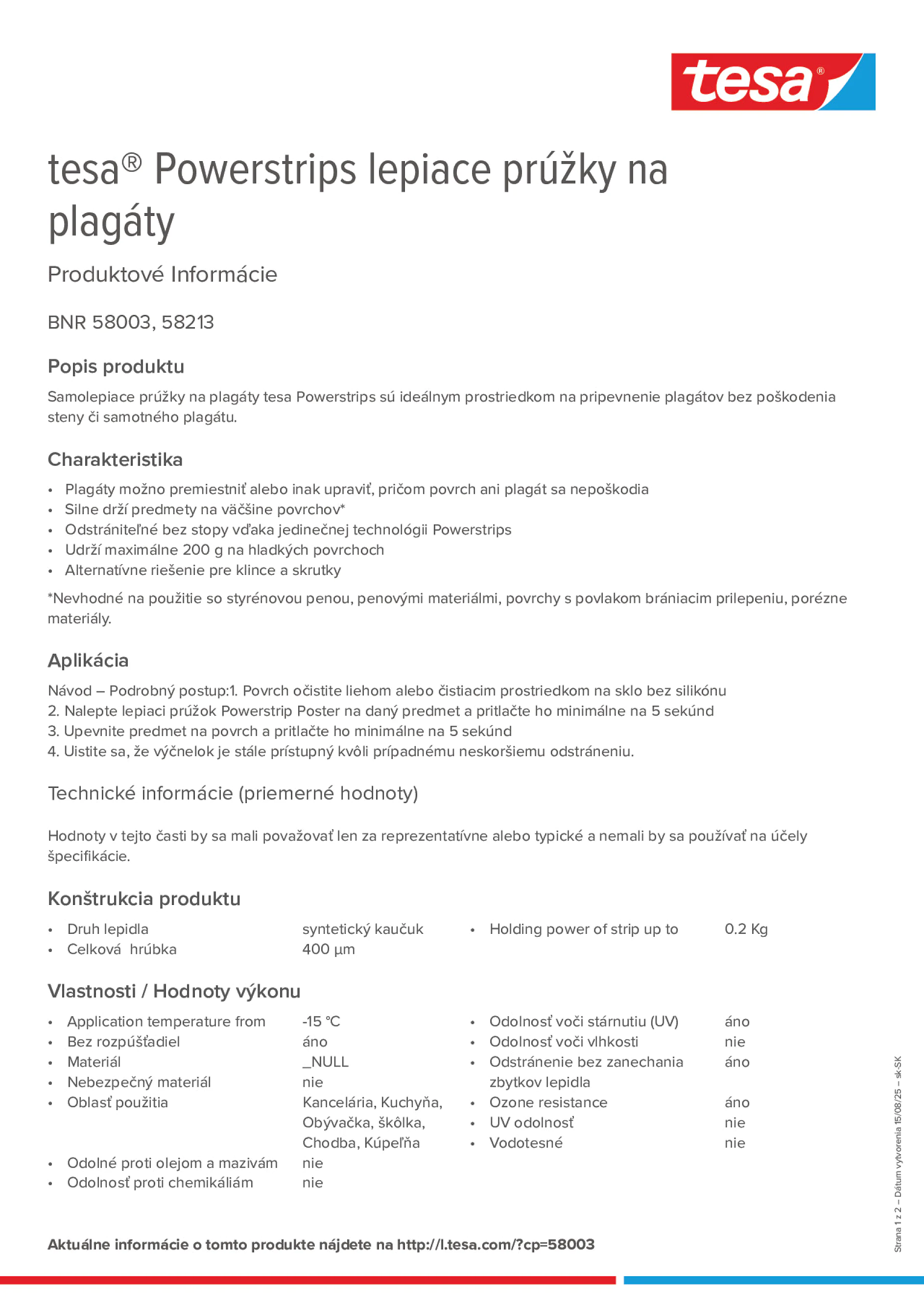 Product information_tesa® Powerstrips 58003_sk-SK