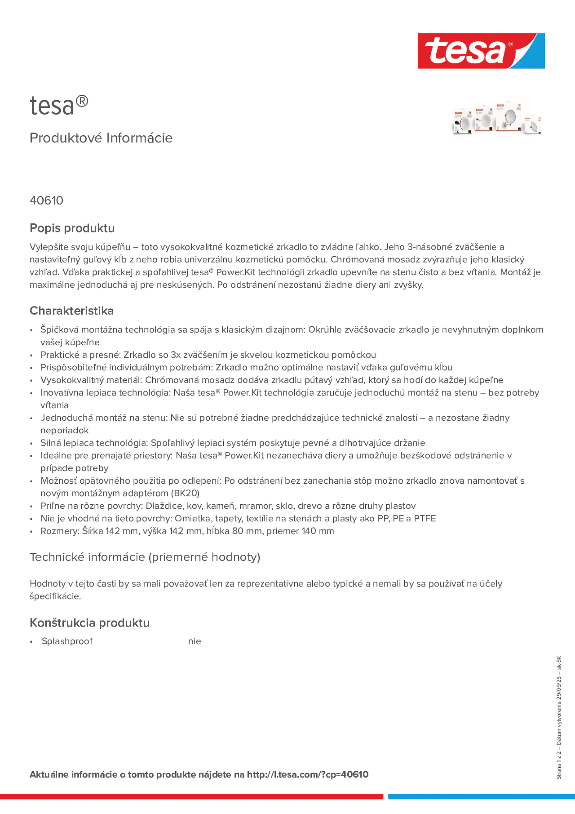 Product information_tesa® 40610_sk-SK