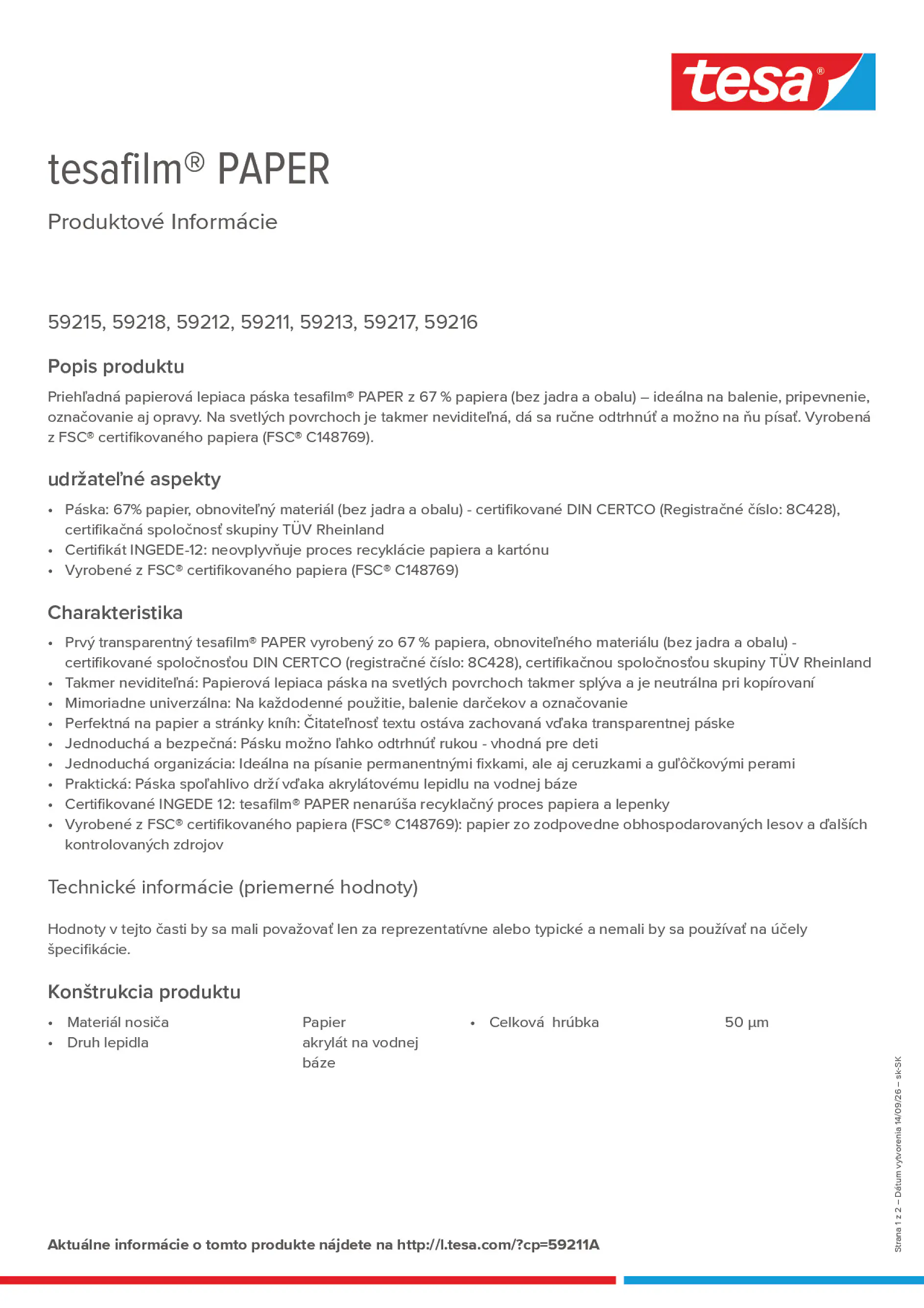 Product information_tesafilm® 59211A_sk-SK