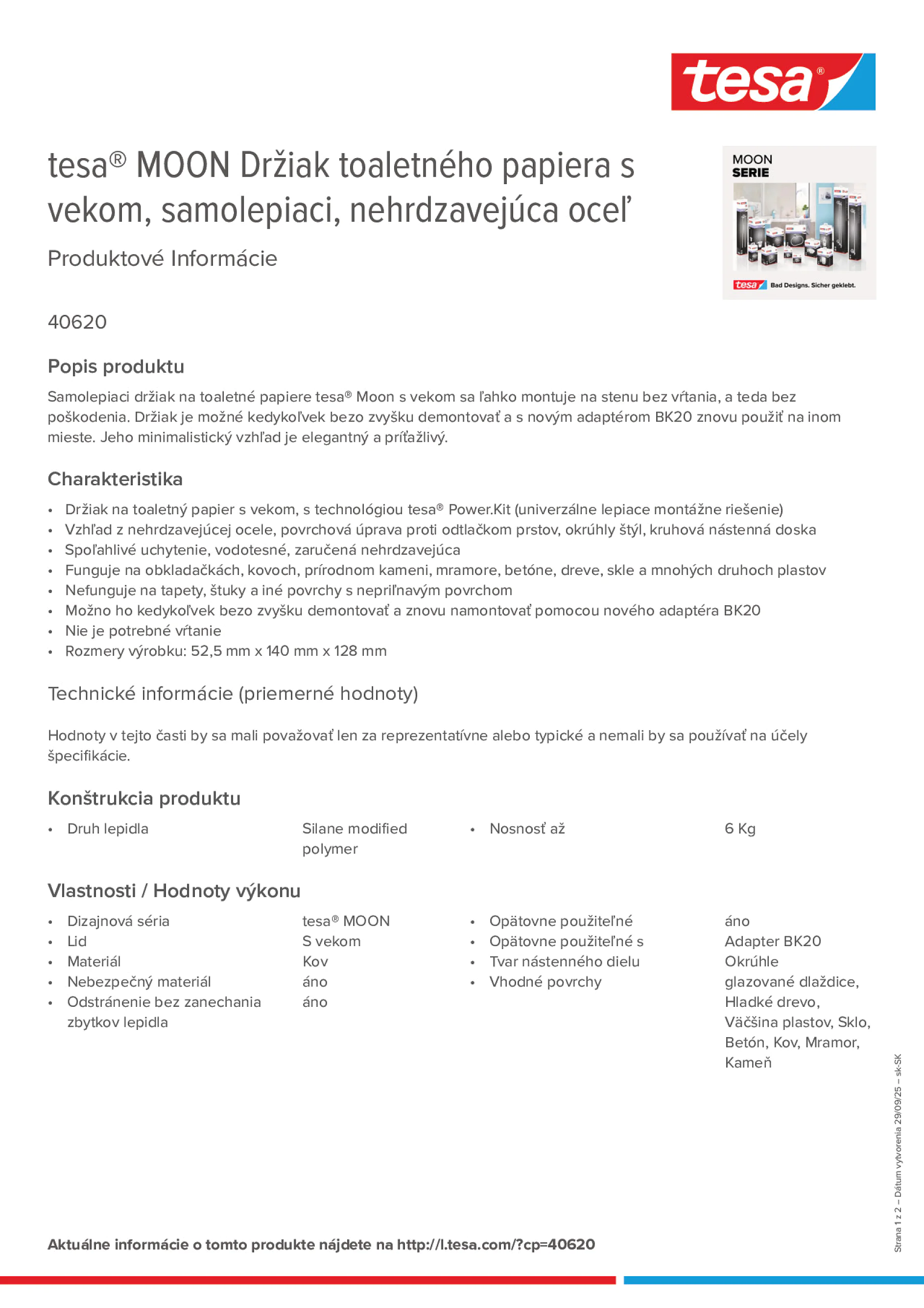 Product information_tesa® 40620_sk-SK