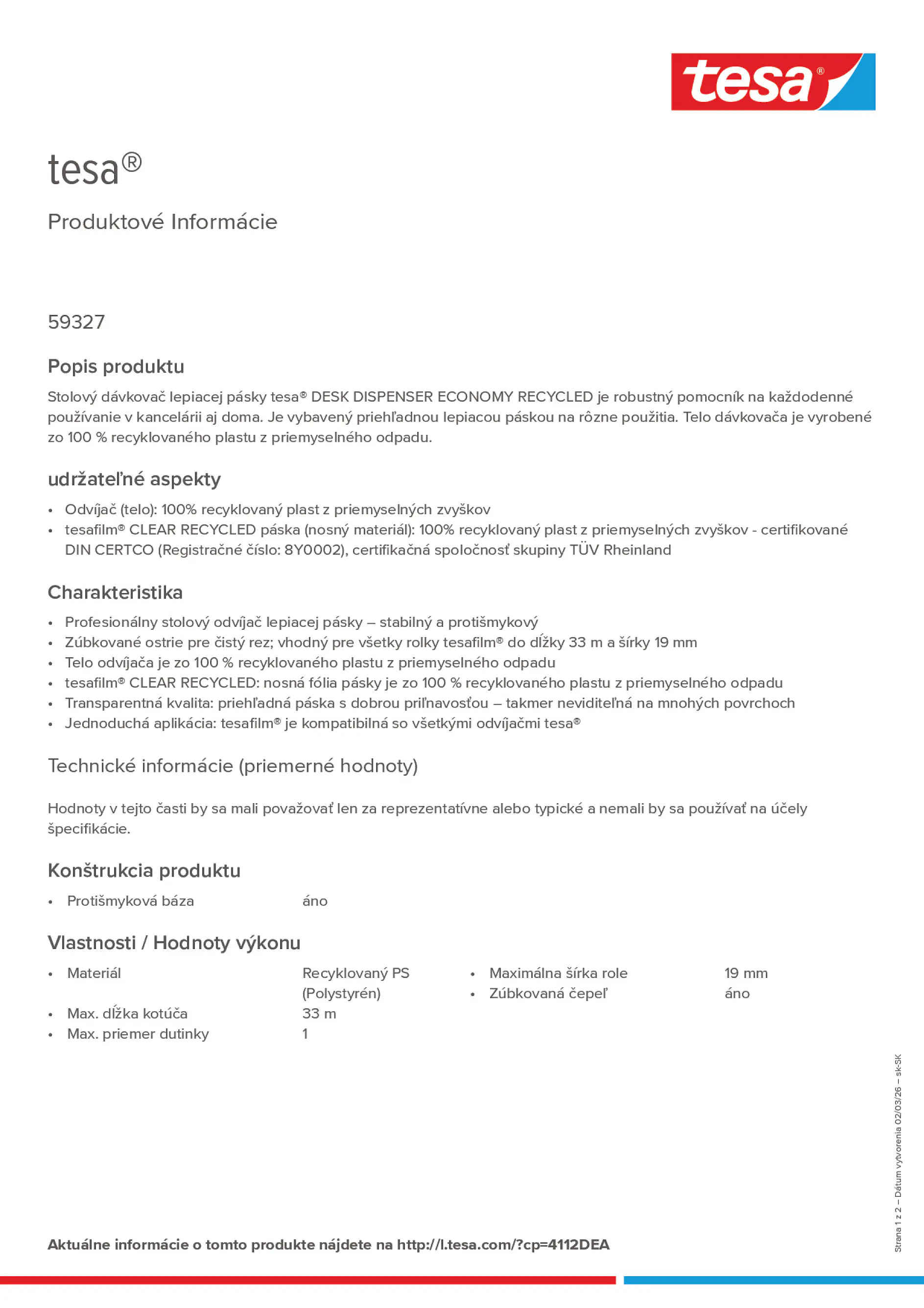 Product information_tesa® 4112DEA_sk-SK