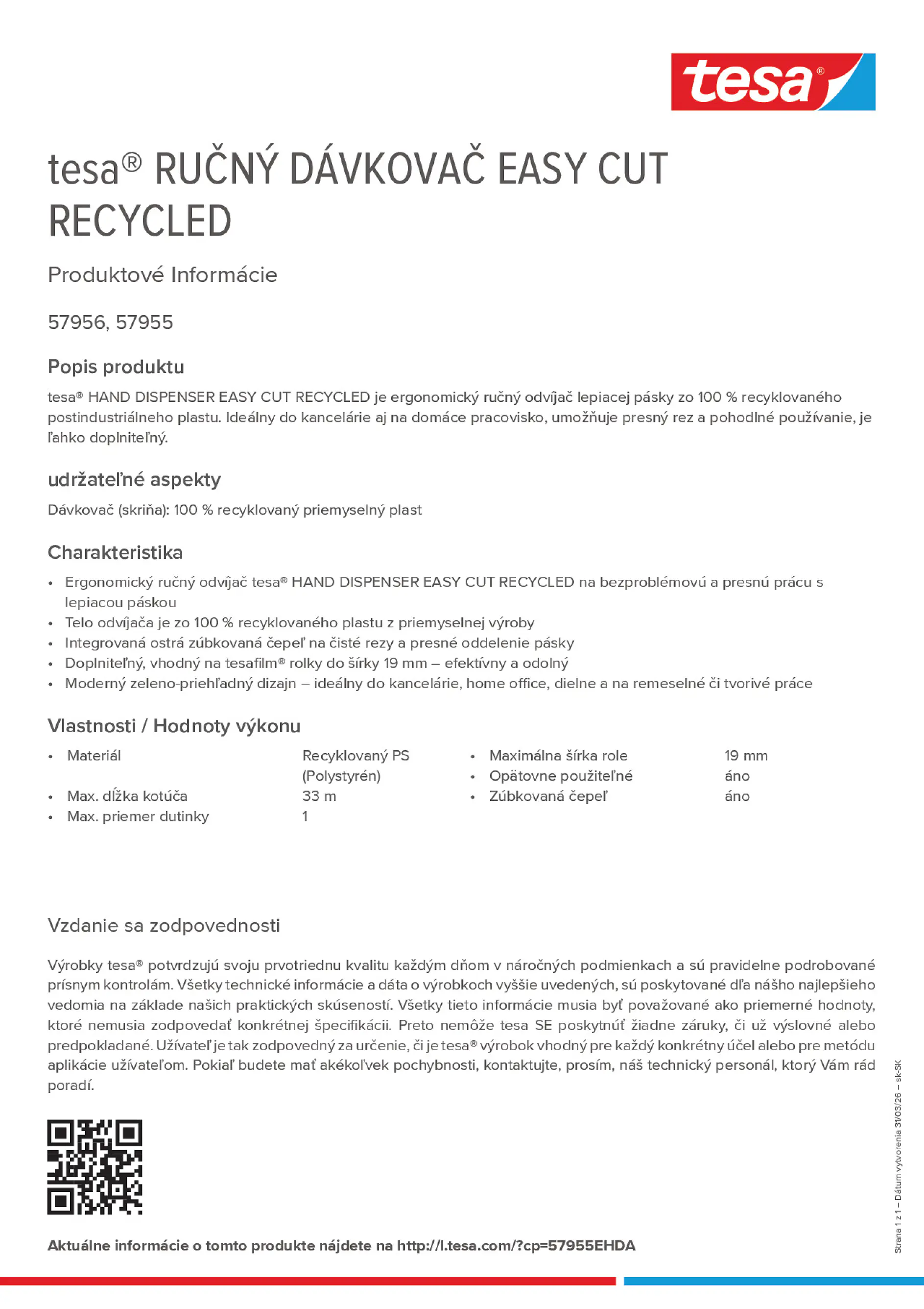 Product information_tesa® 57955EHDA_sk-SK