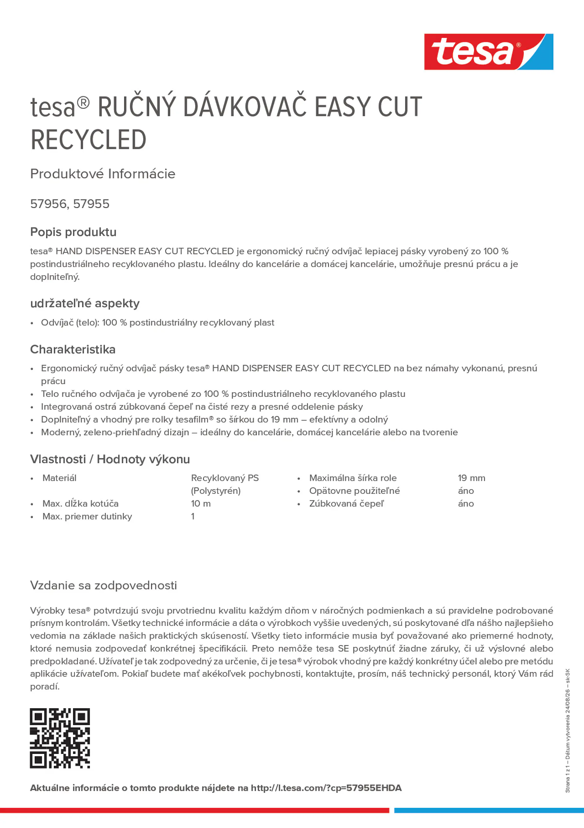 Product information_tesa® 57955EHDA_sk-SK
