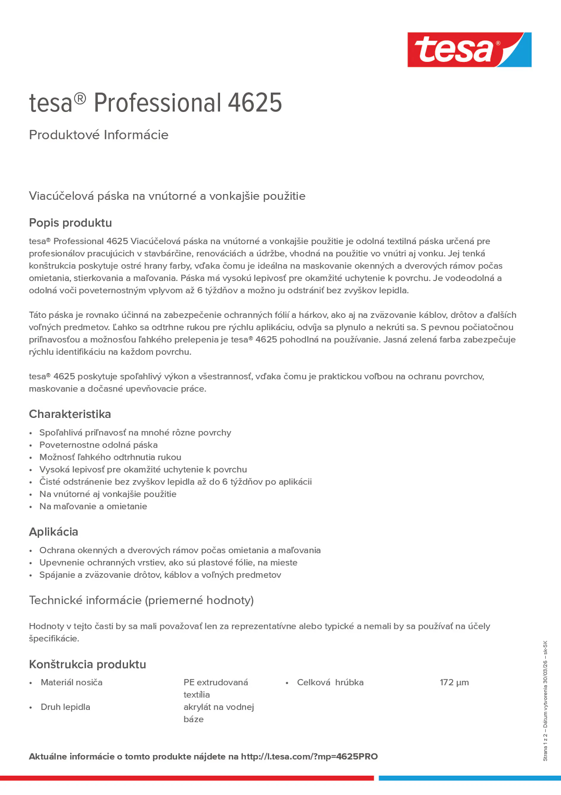 Product information_tesa® Professional 04625_sk-SK