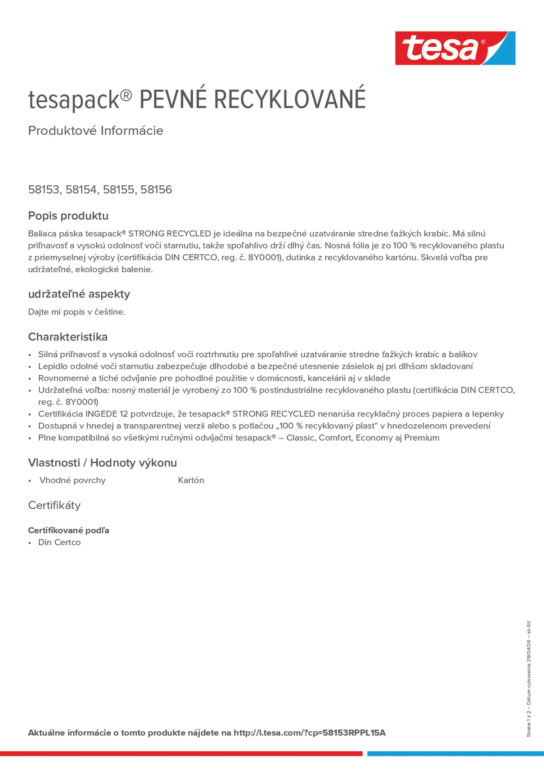 Product information_tesapack® 58153RPPL15A_sk-SK