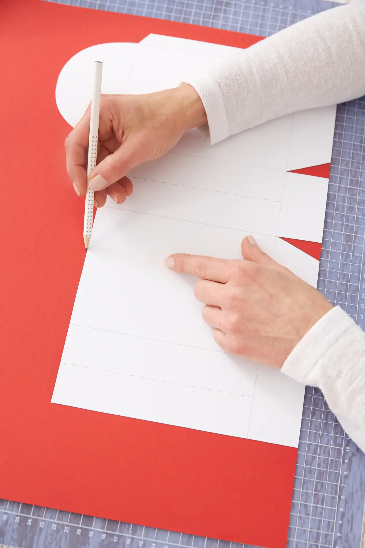 Överför mallen till pappret