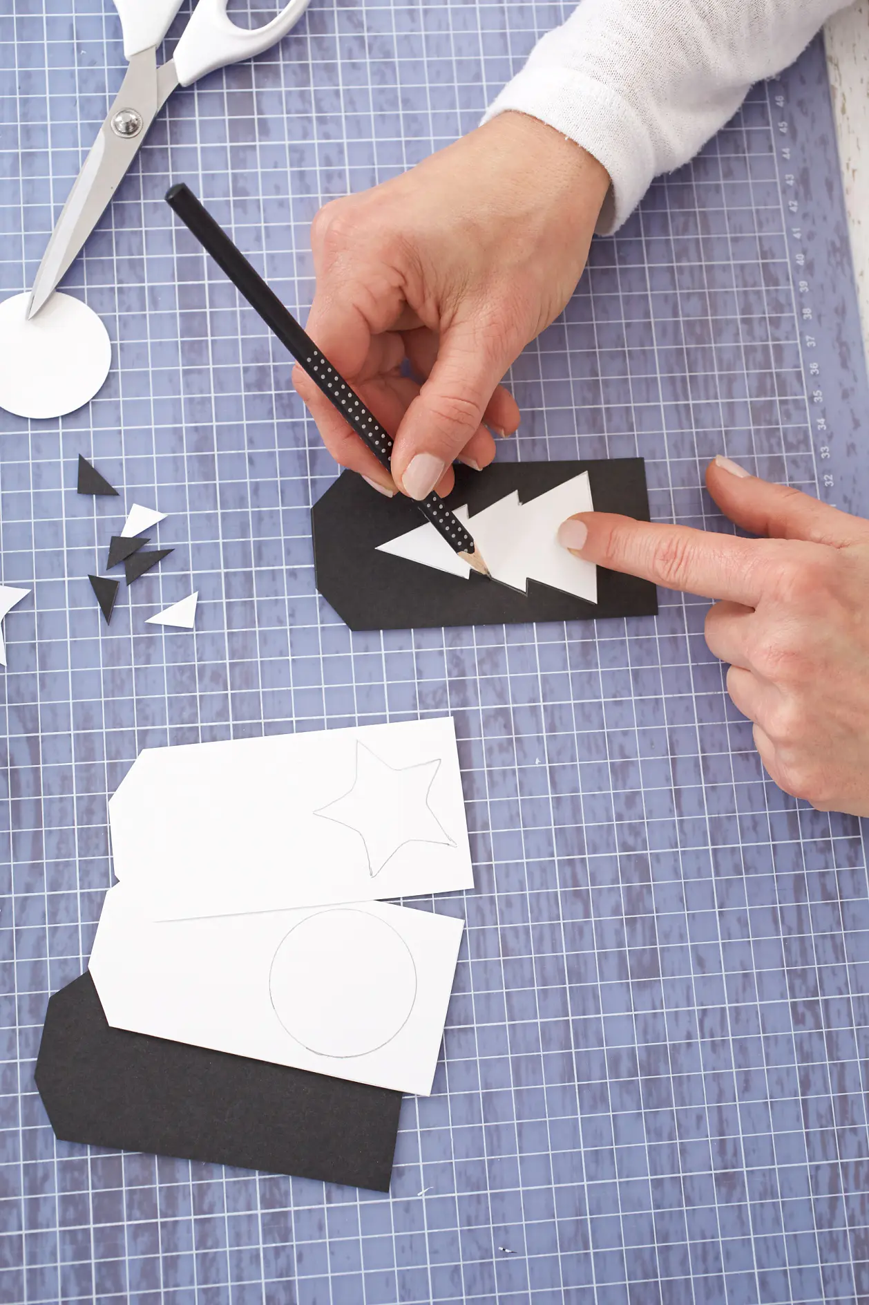 Överför schablonerna på etiketterna