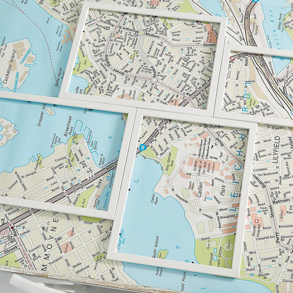 Positionering av ramar när du skapar konstverk i flera delar.