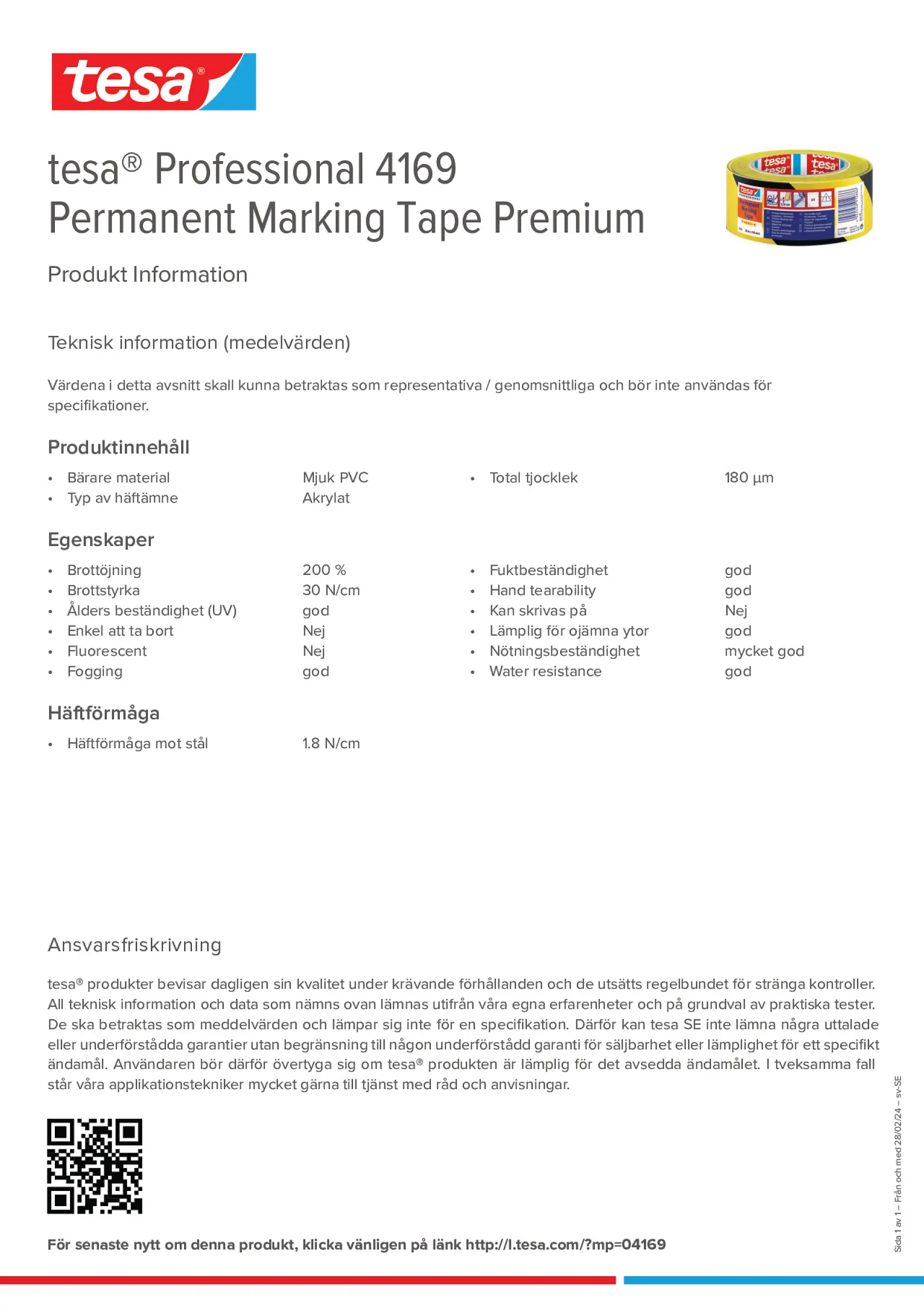 Product information_tesa® Professional 04169_sv-SE