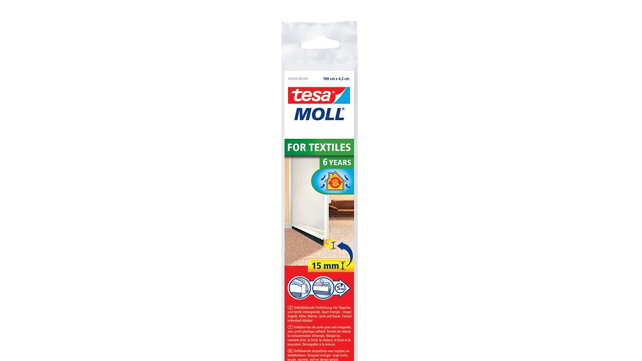 [en-en] tesamoll Door-to-floor brush for Textiles white