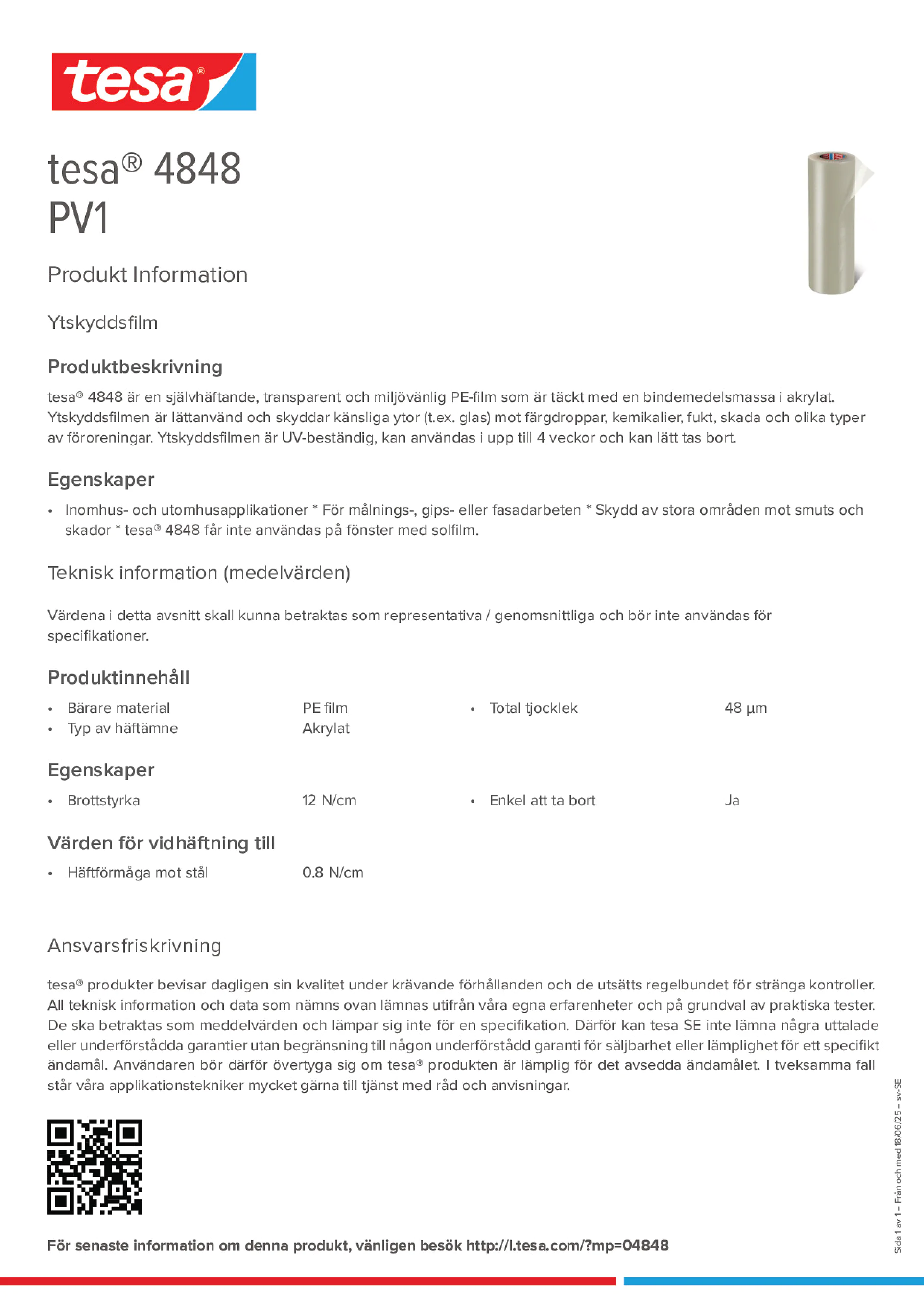 Product information_tesa® 4848_sv-SE