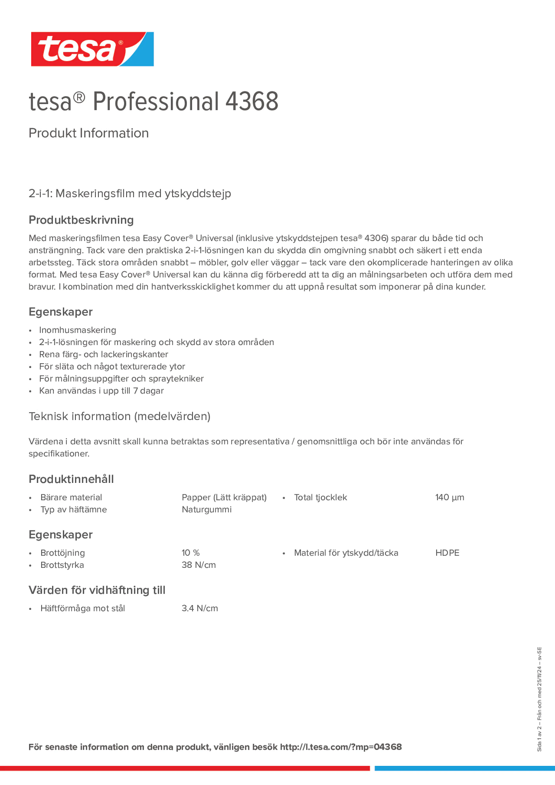 Product information_tesa® Professional 04368_sv-SE