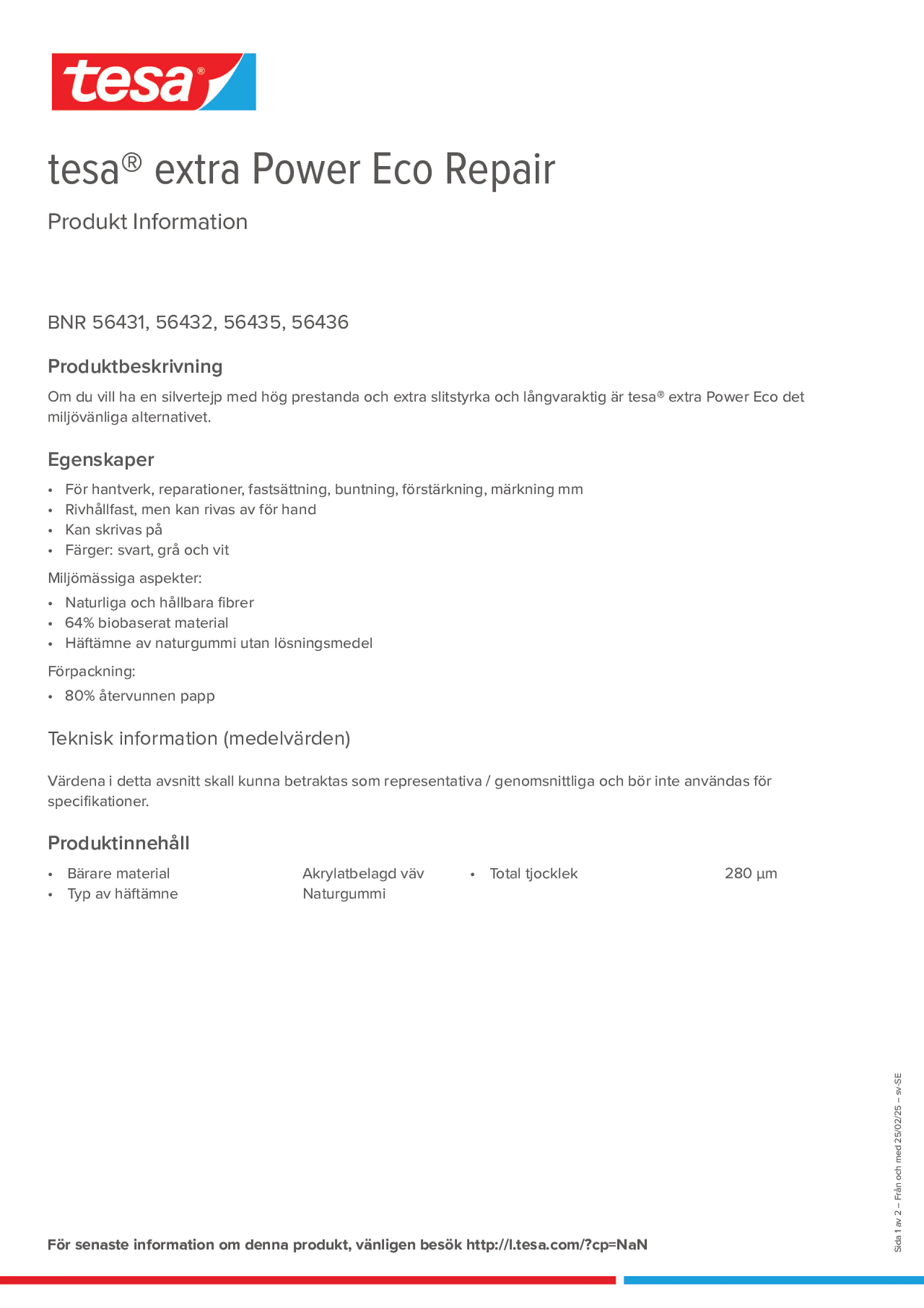 Product information_tesa® extra Power 56430_sv-SE