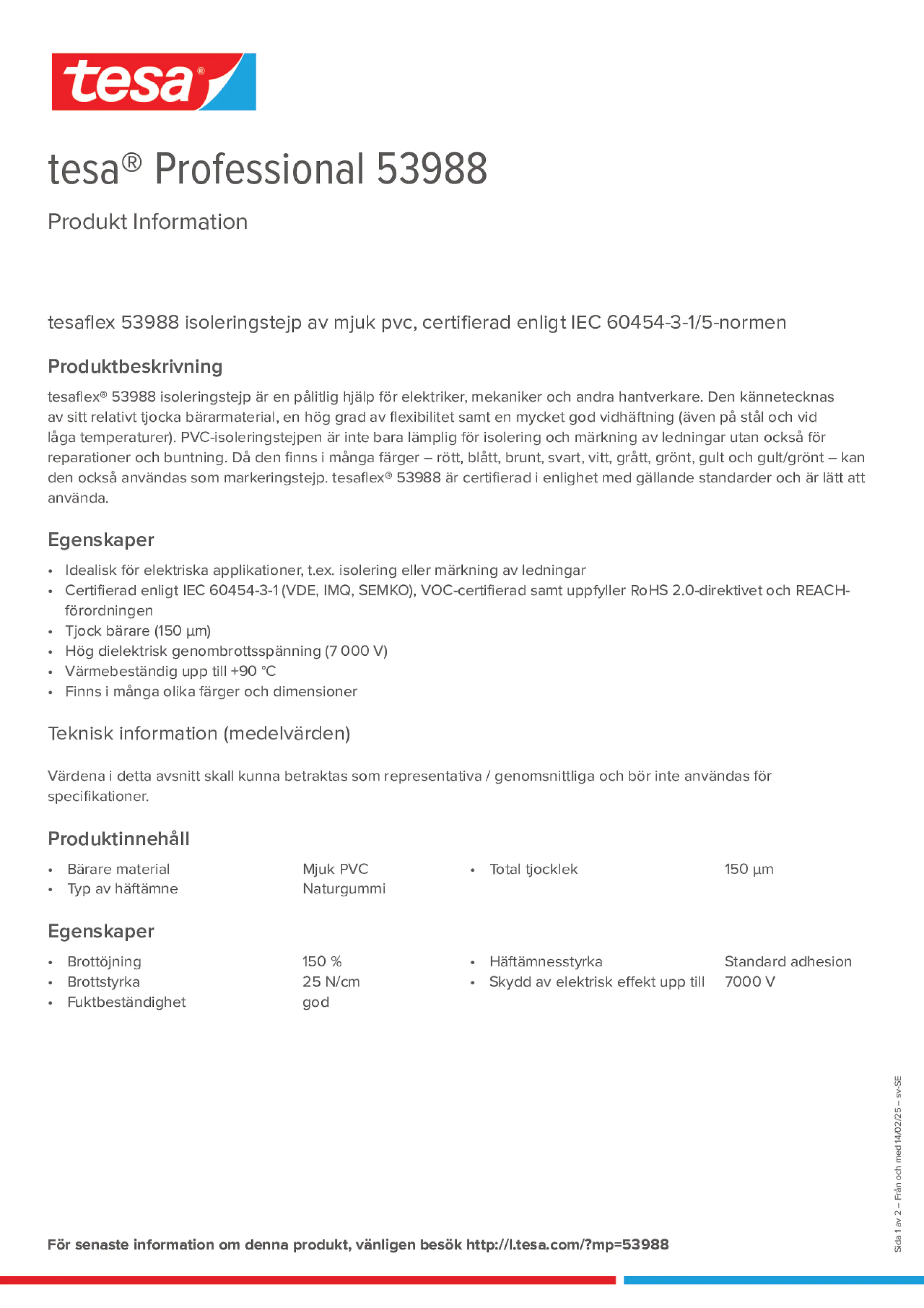 Product information_tesa® Professional 53988_sv-SE