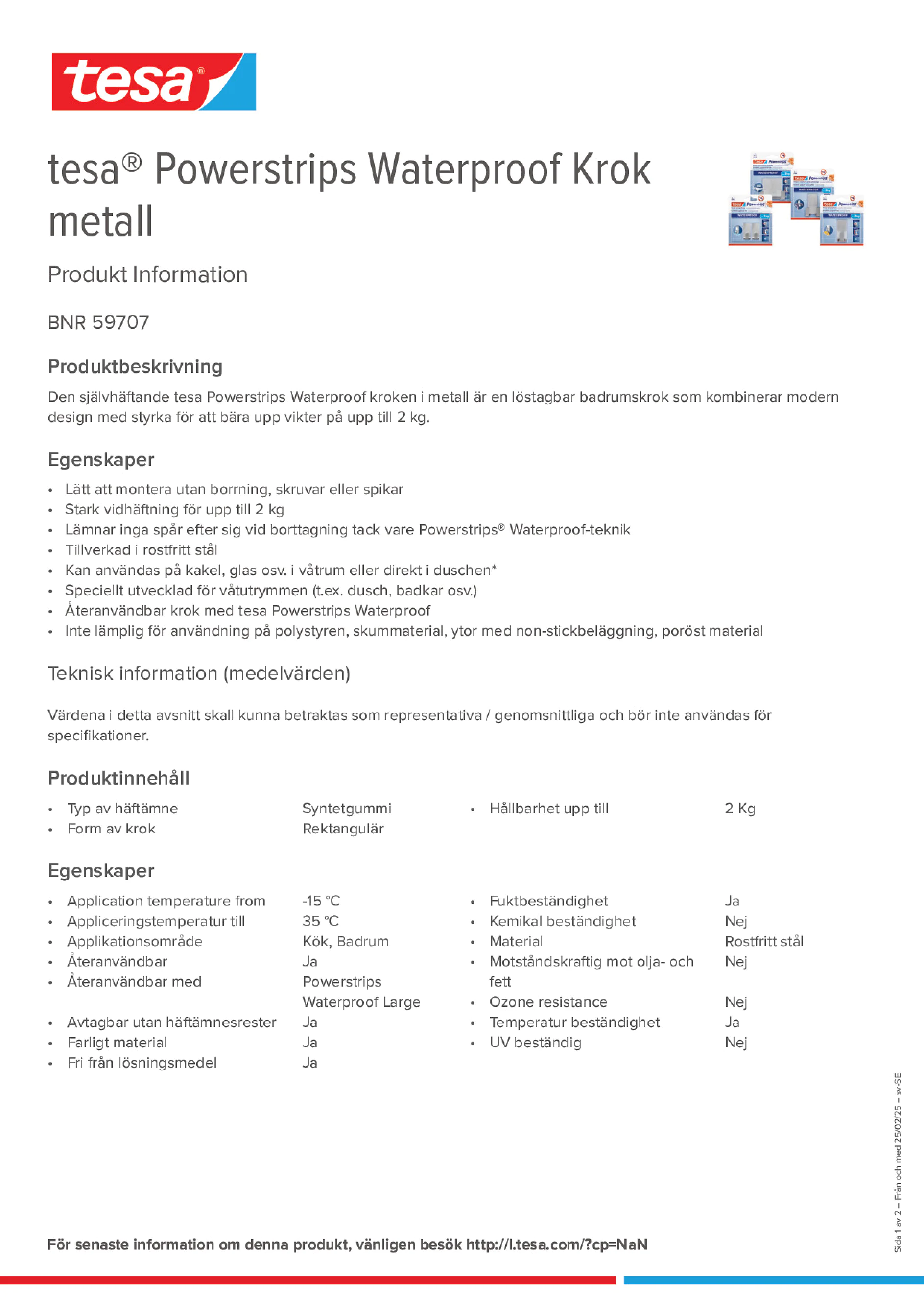 Product information_tesa® Powerstrips 59707_sv-SE