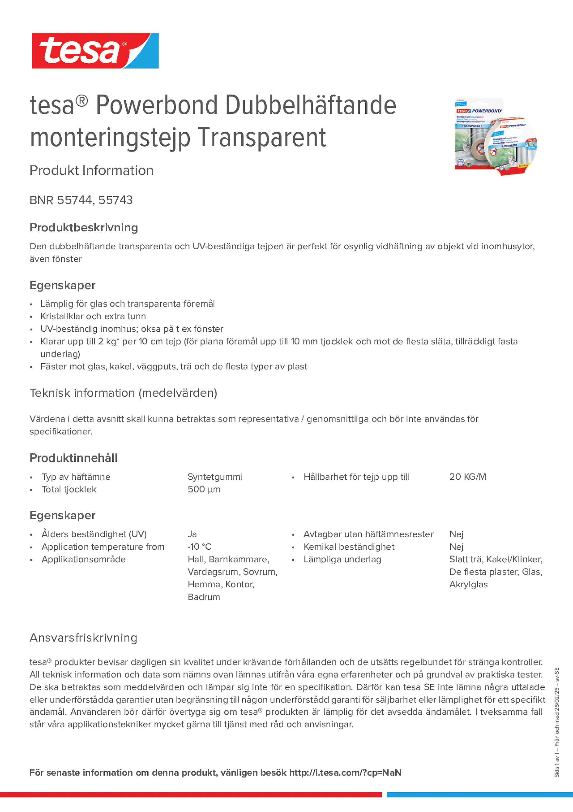 Product information_tesa® Powerbond 55744_sv-SE