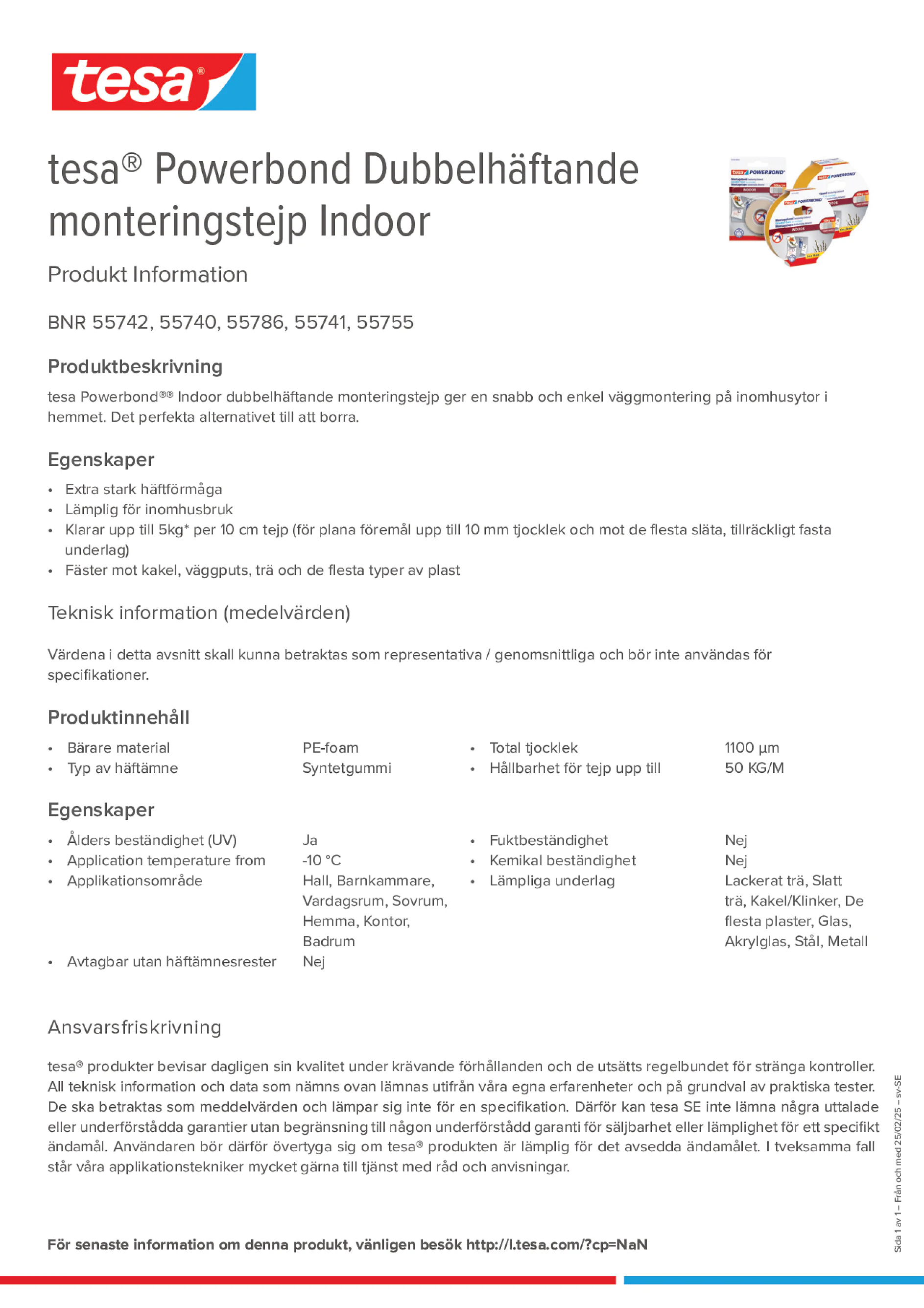 Product information_tesa® Powerbond 55740_sv-SE