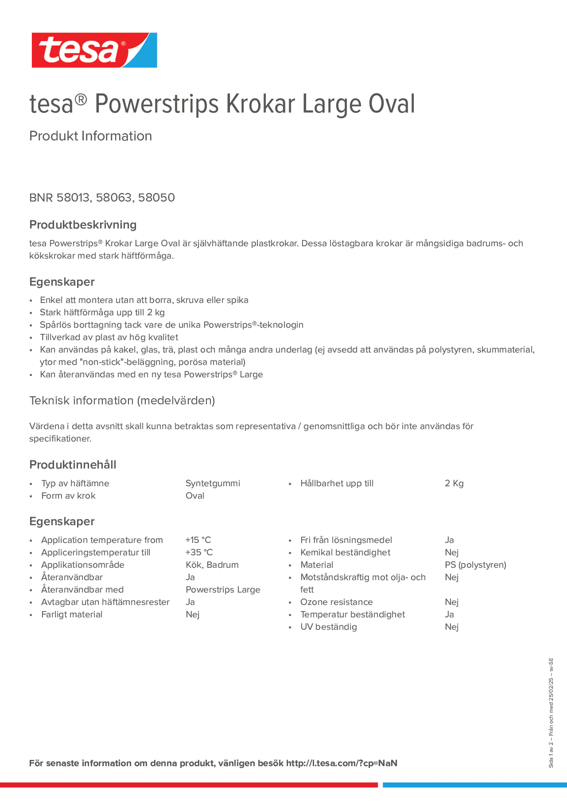 Product information_tesa® Powerstrips 58050_sv-SE