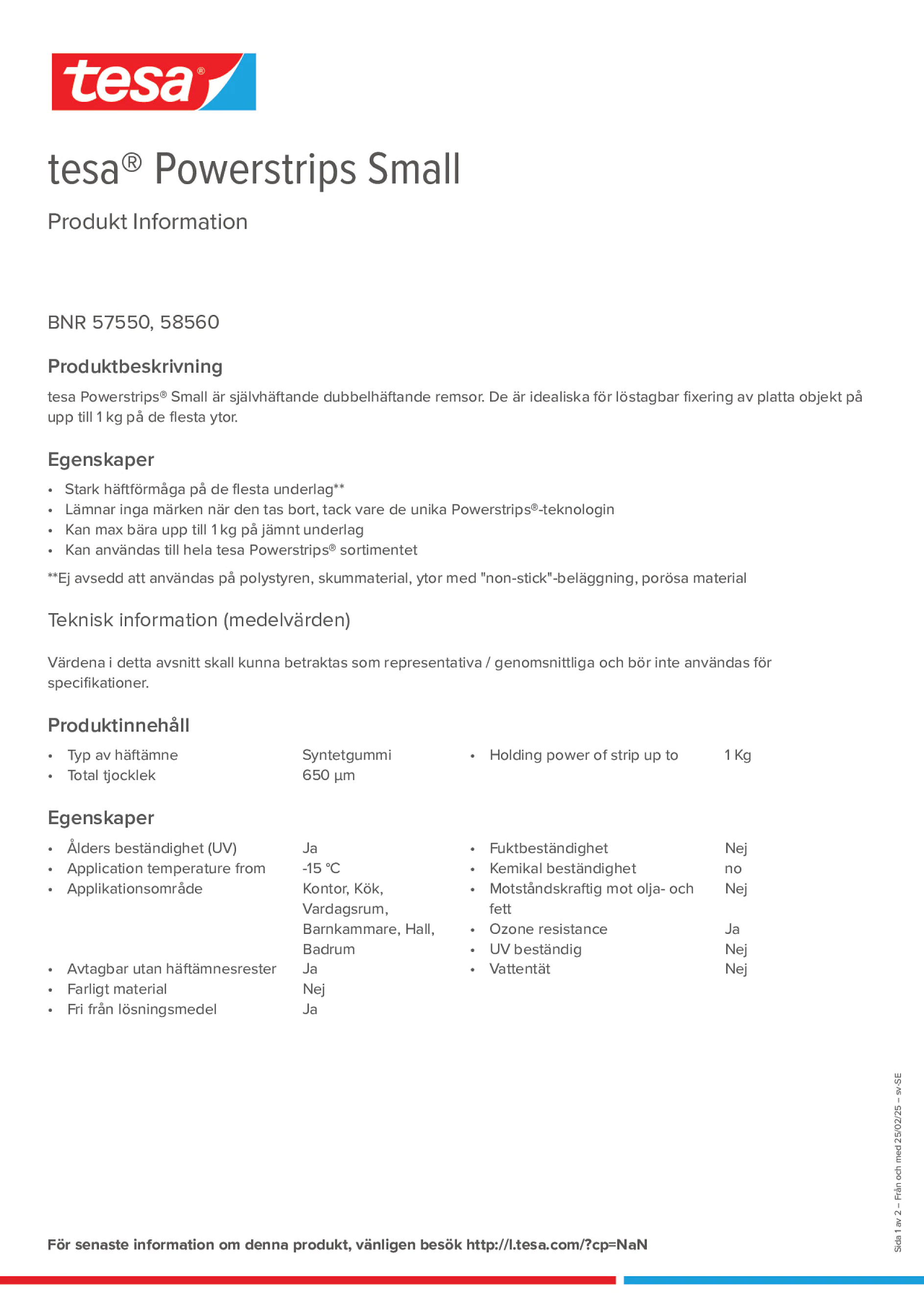 Product information_tesa® Powerstrips 58560_sv-SE