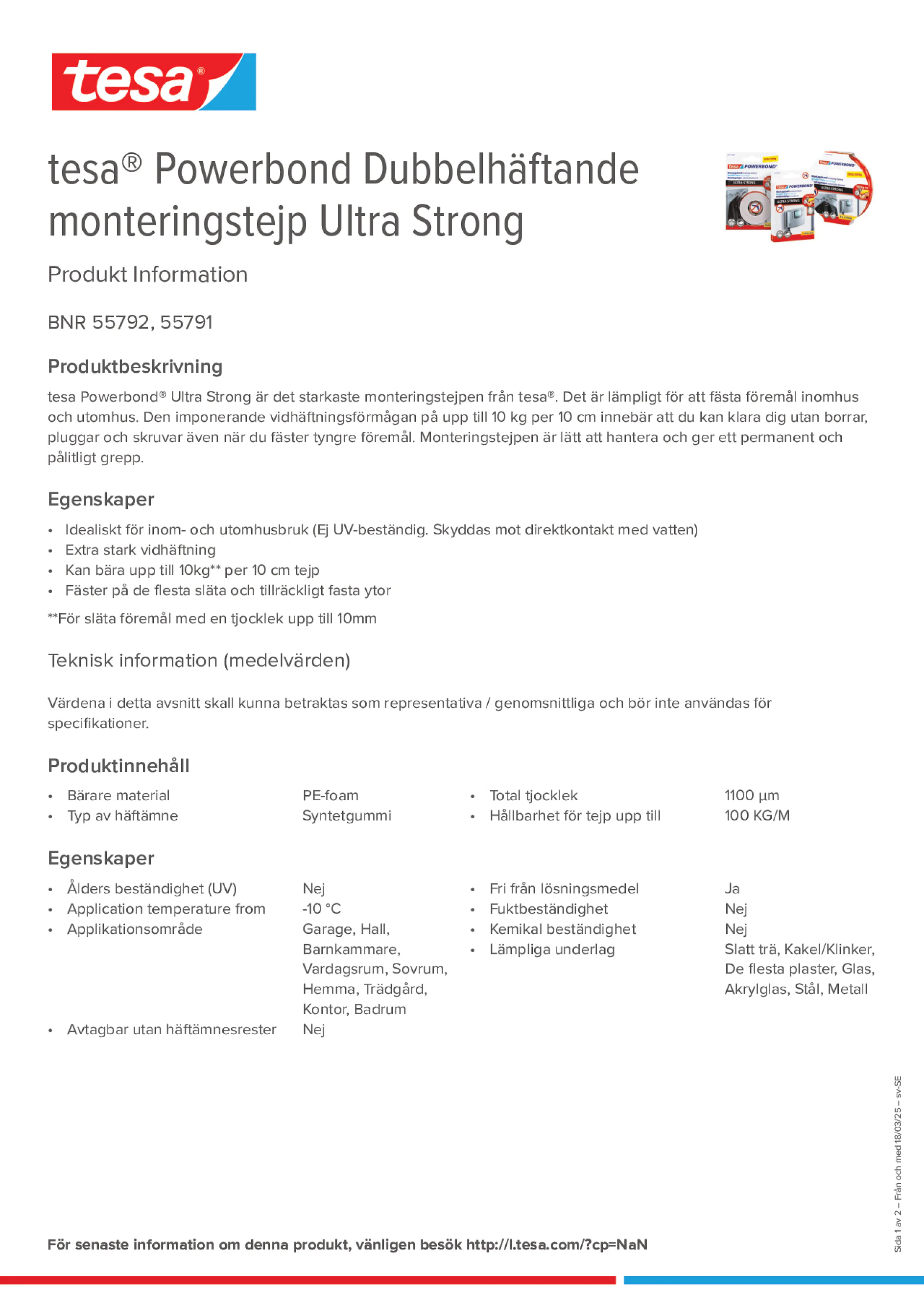 Product information_tesa® Powerbond 55791_sv-SE
