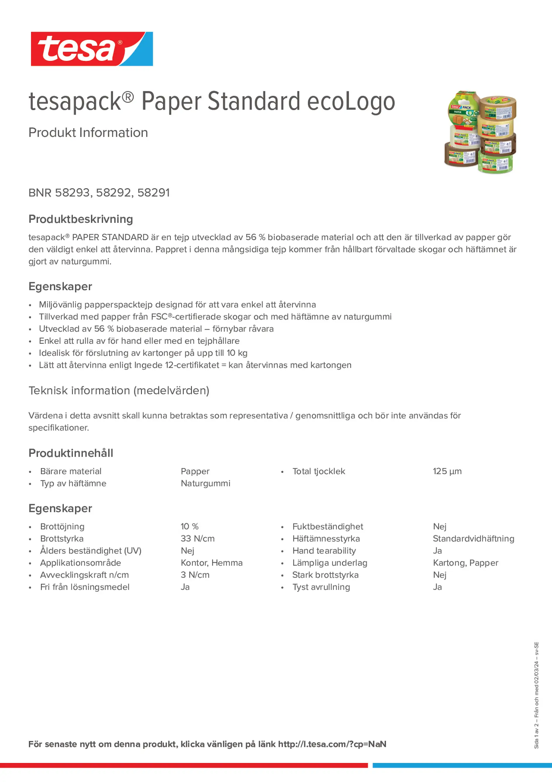 Product information_tesapack® 58293_sv-SE