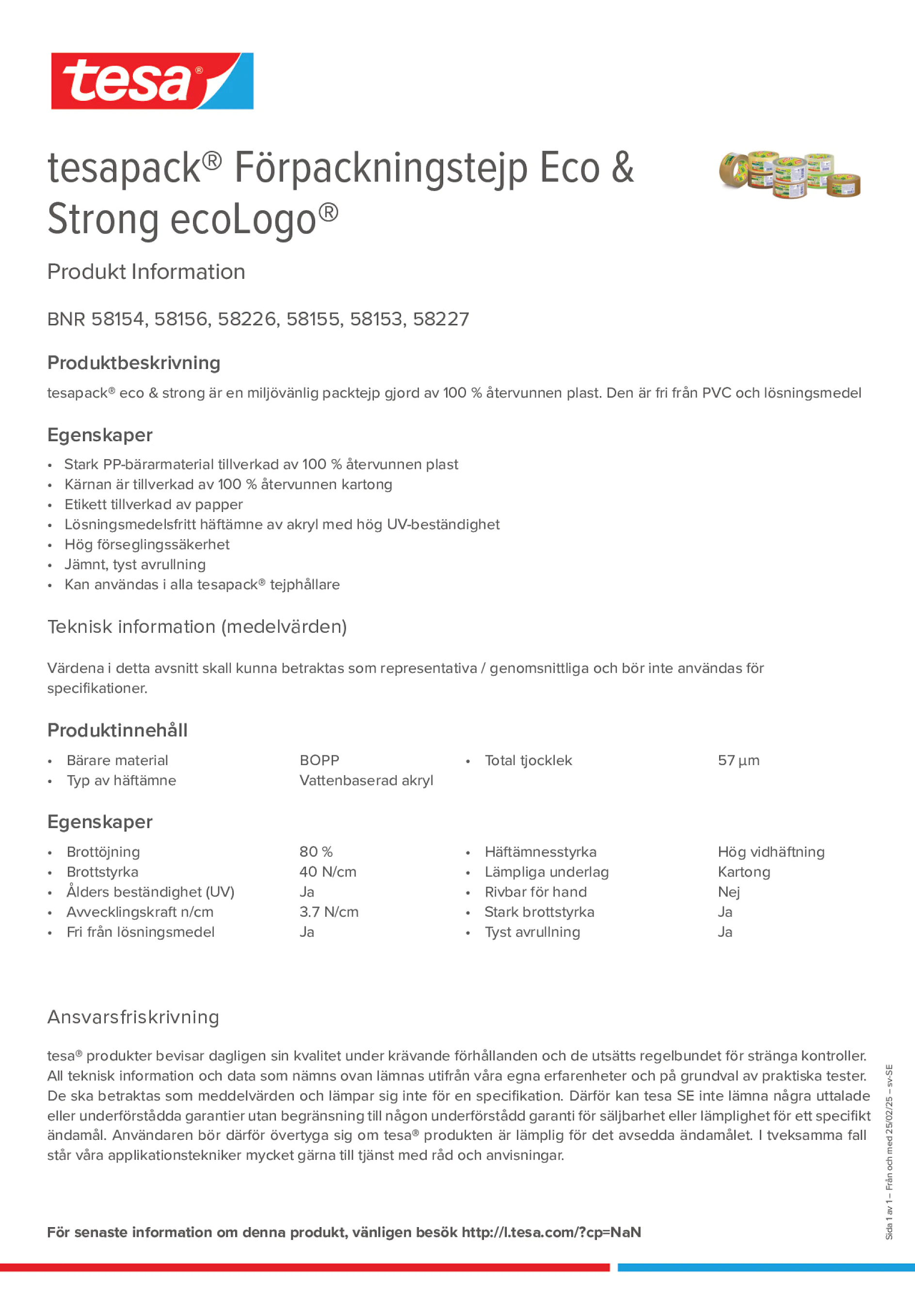 Product information_tesapack® 58154_sv-SE