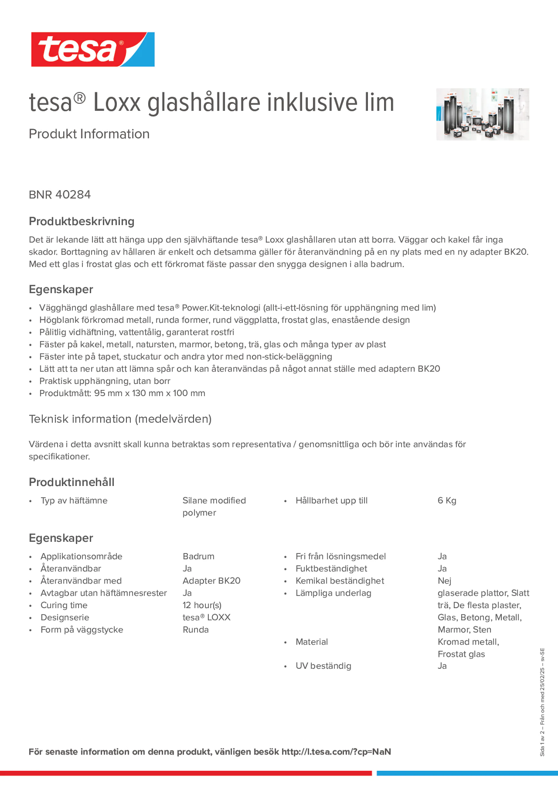 Product information_tesa® 40284_sv-SE