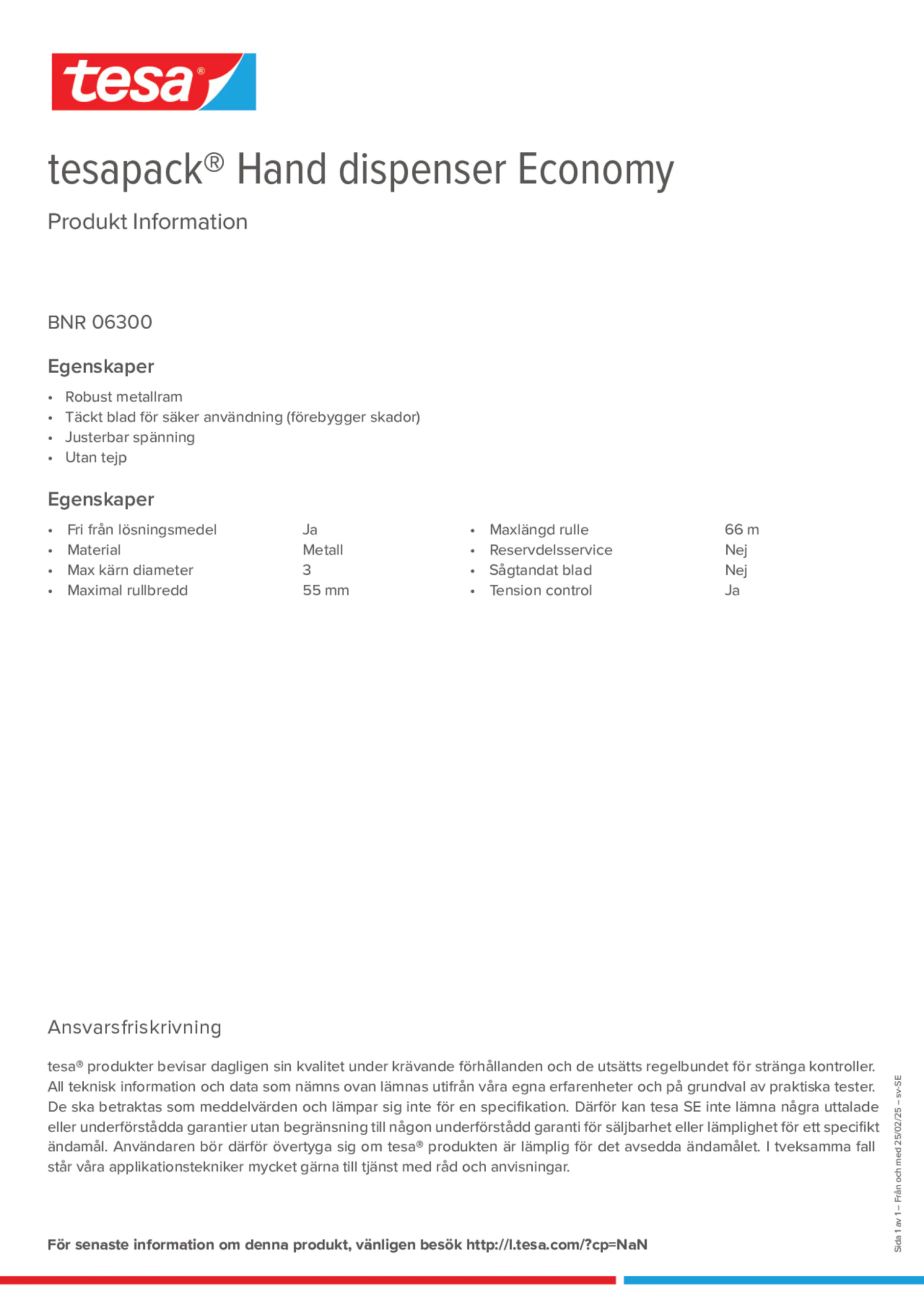 Product information_tesapack® 06300_sv-SE