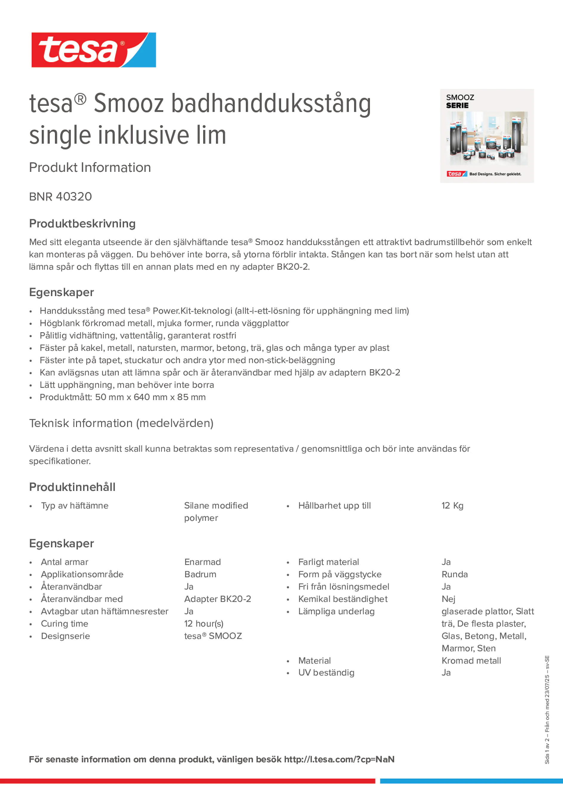 Product information_tesa® 40320_sv-SE