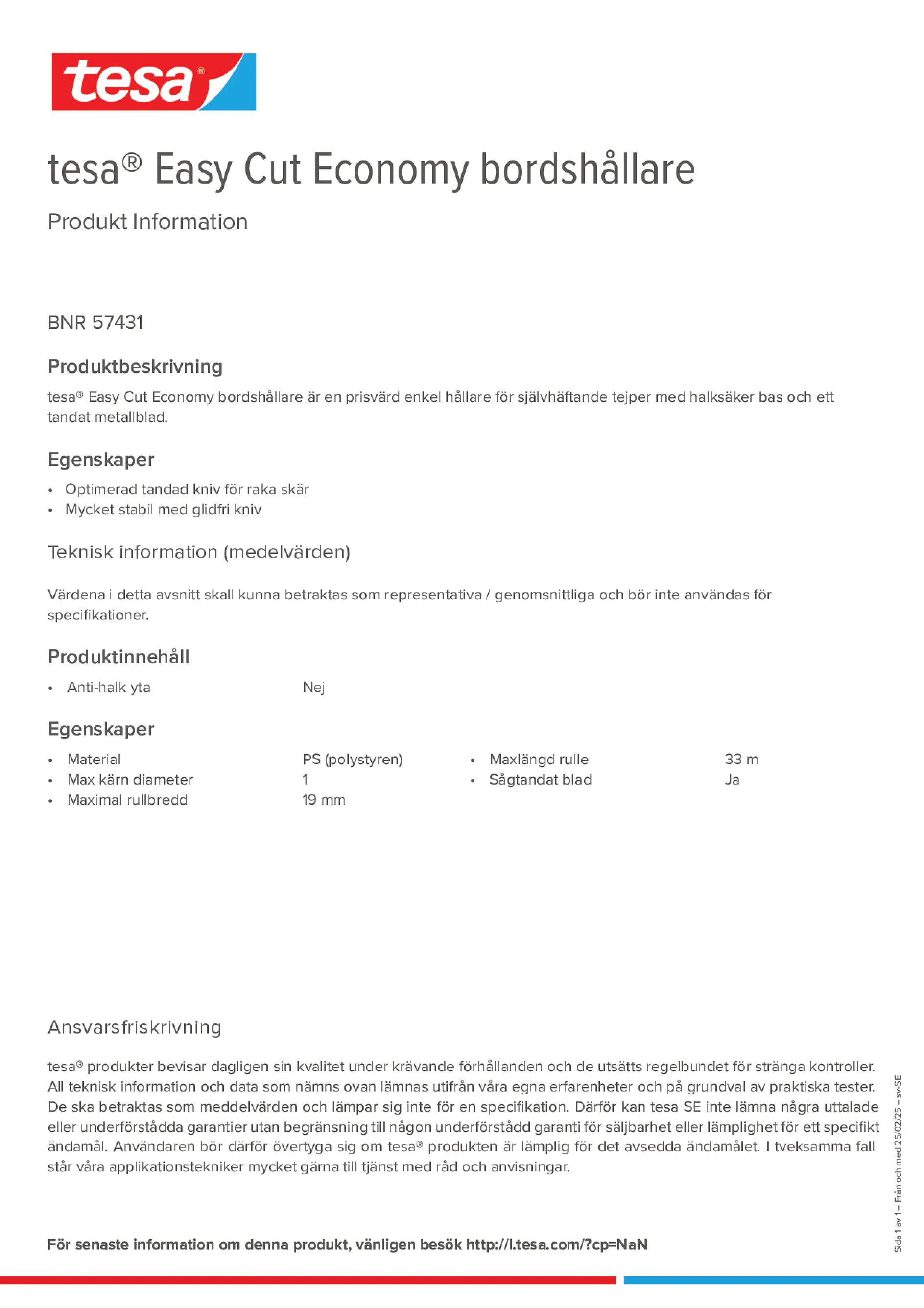 Product information_tesa® Easy Cut 57431_sv-SE