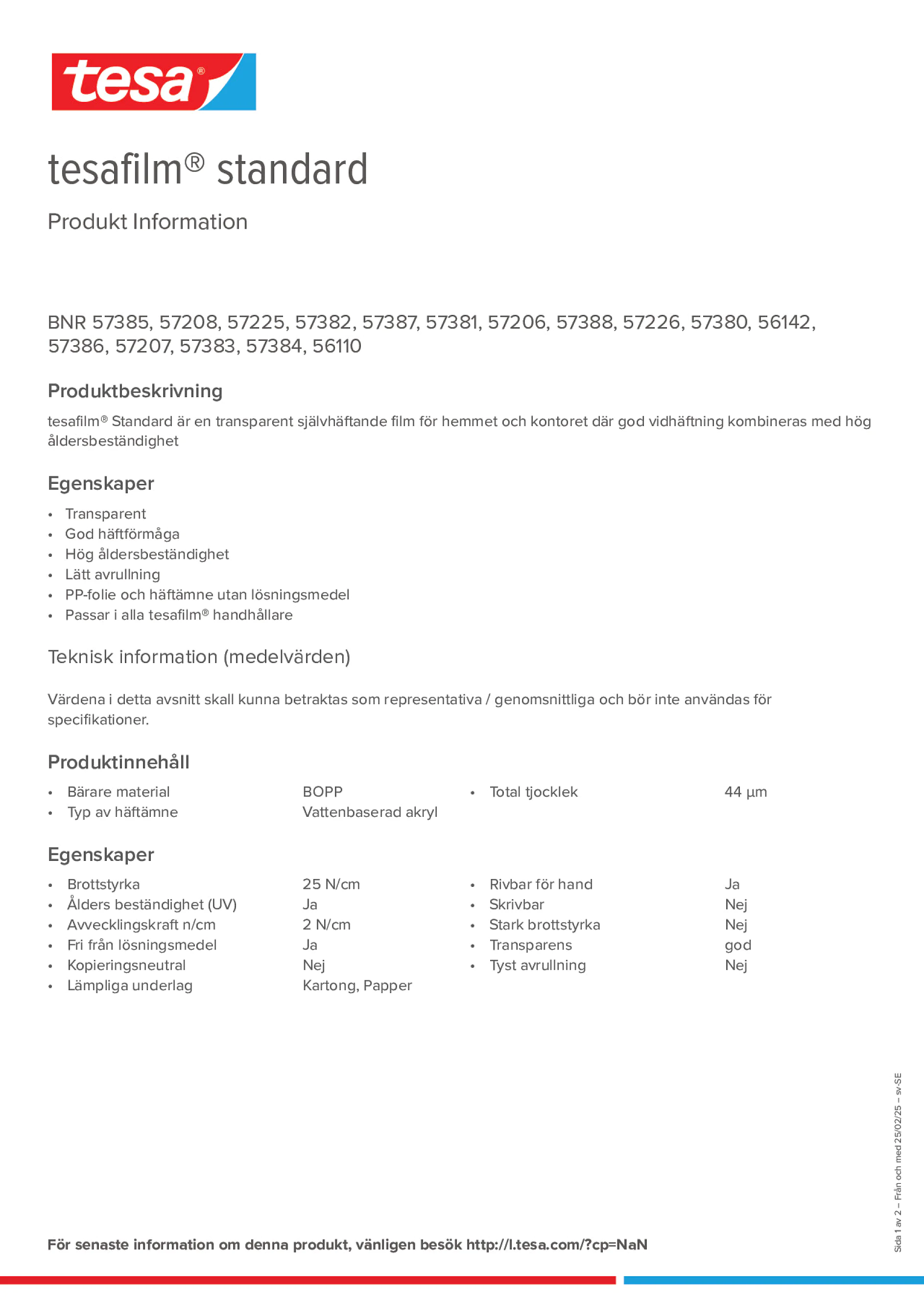 Product information_tesafilm® 57226_sv-SE