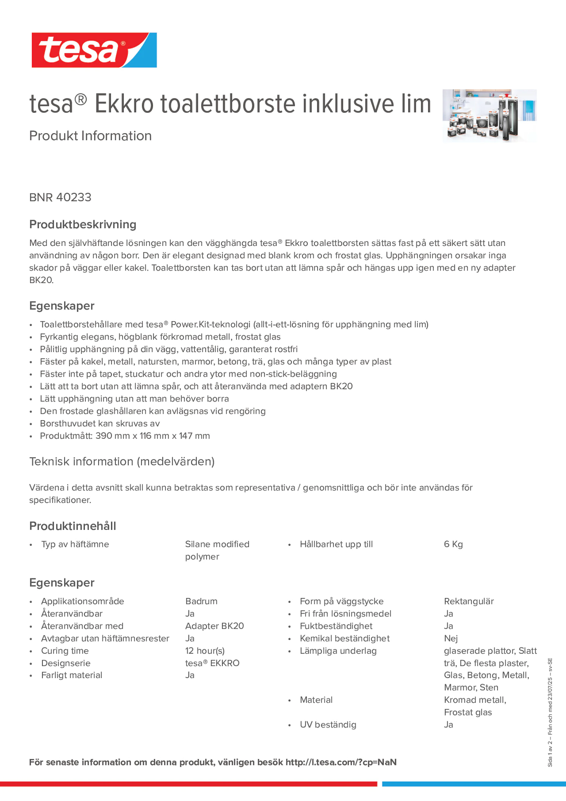 Product information_tesa® 40233_sv-SE