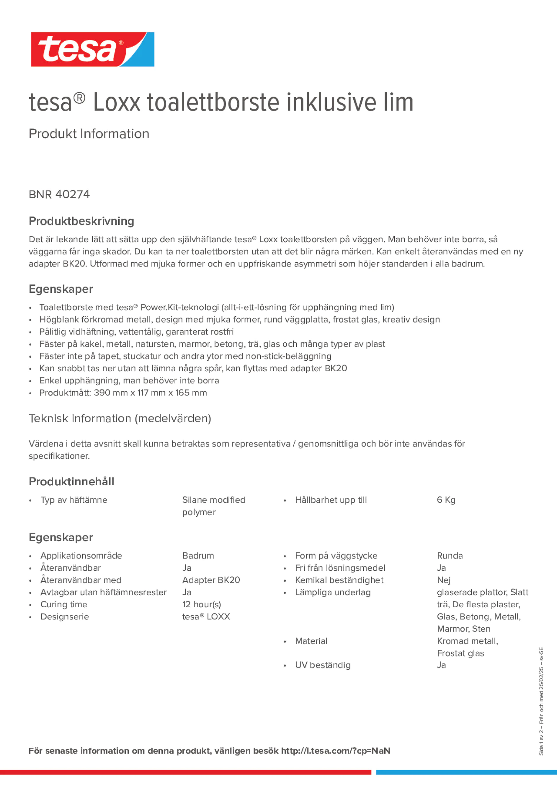 Product information_tesa® 40274_sv-SE