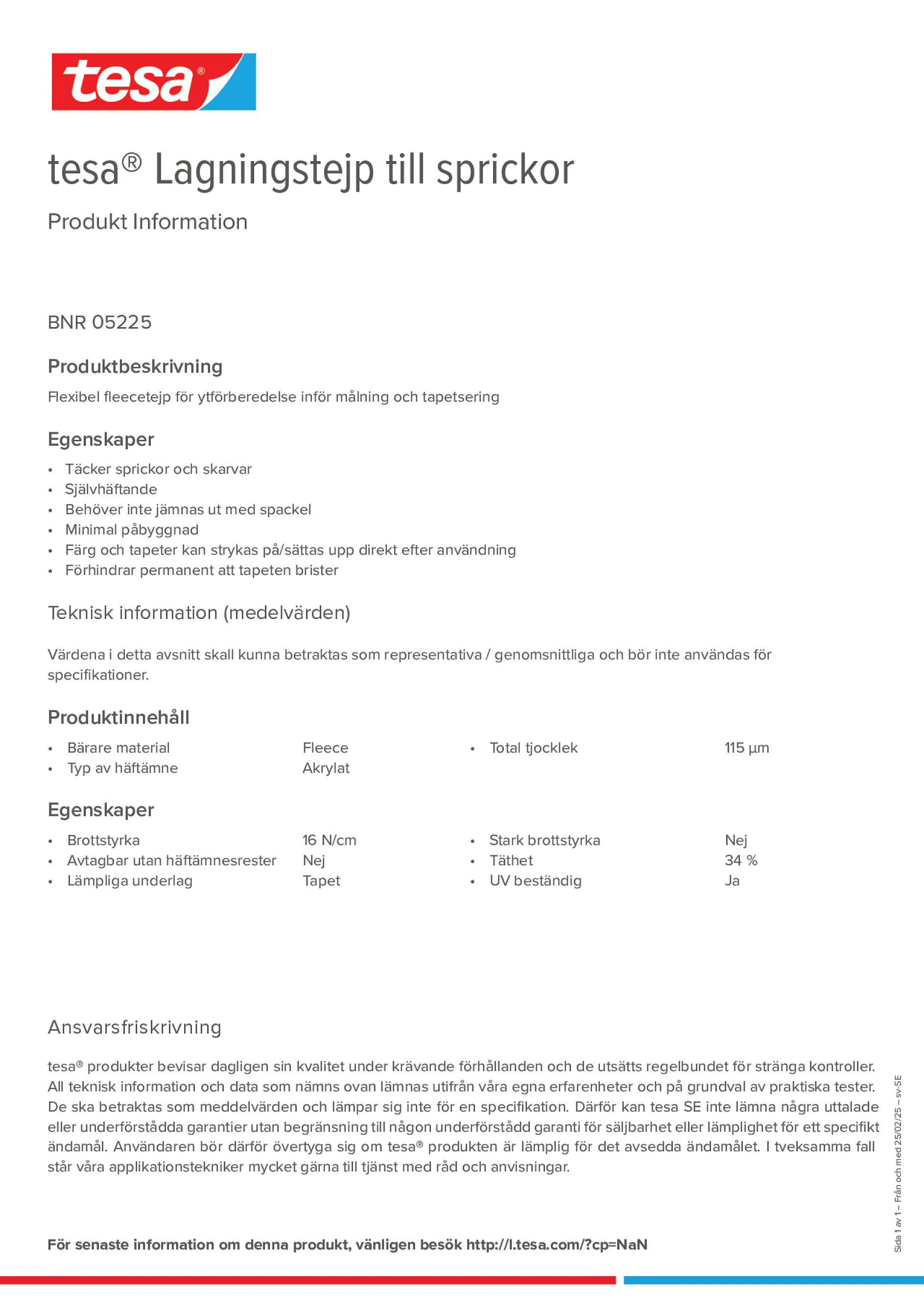 Product information_tesa® 05225_sv-SE