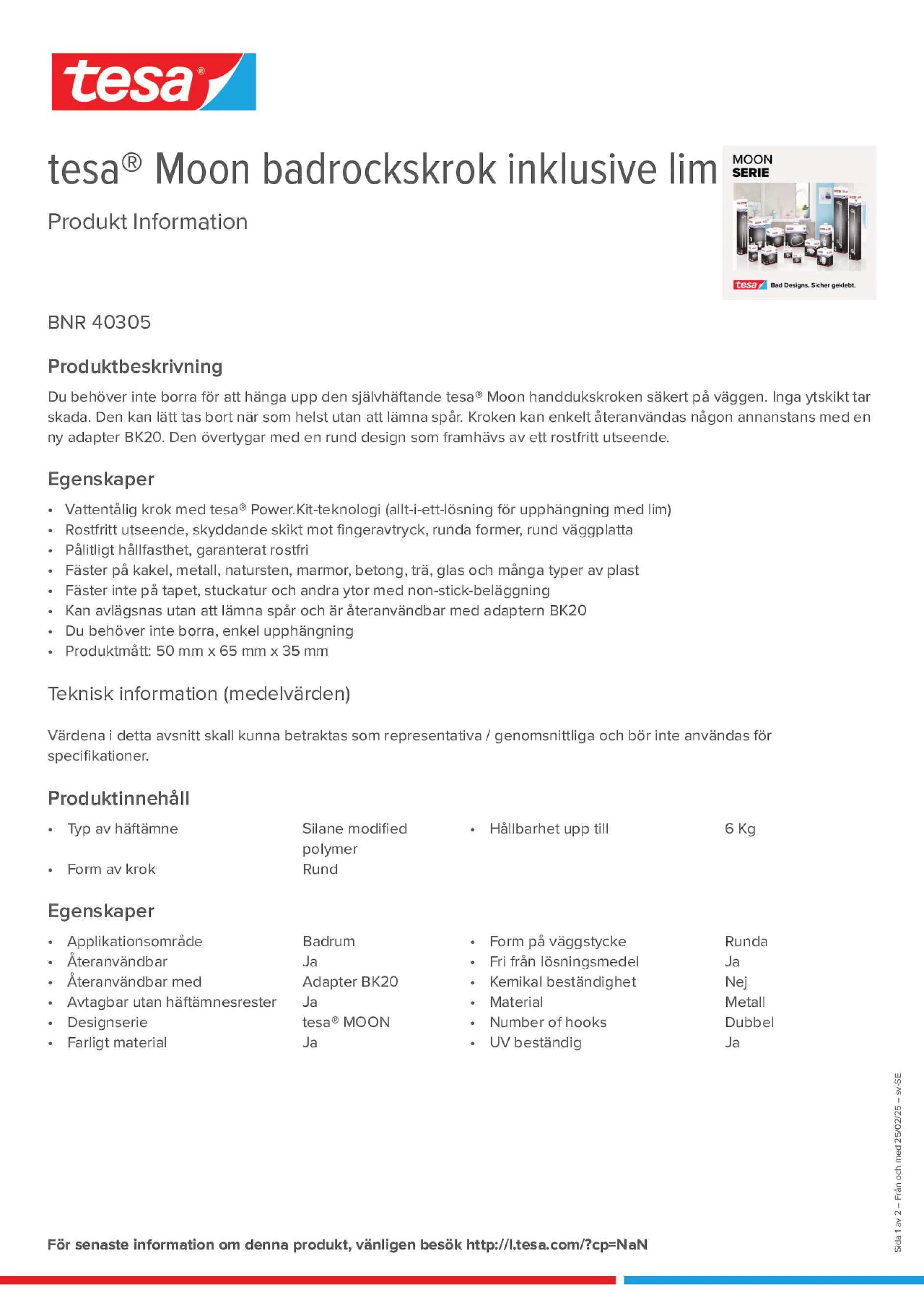 Product information_tesa® 40305_sv-SE