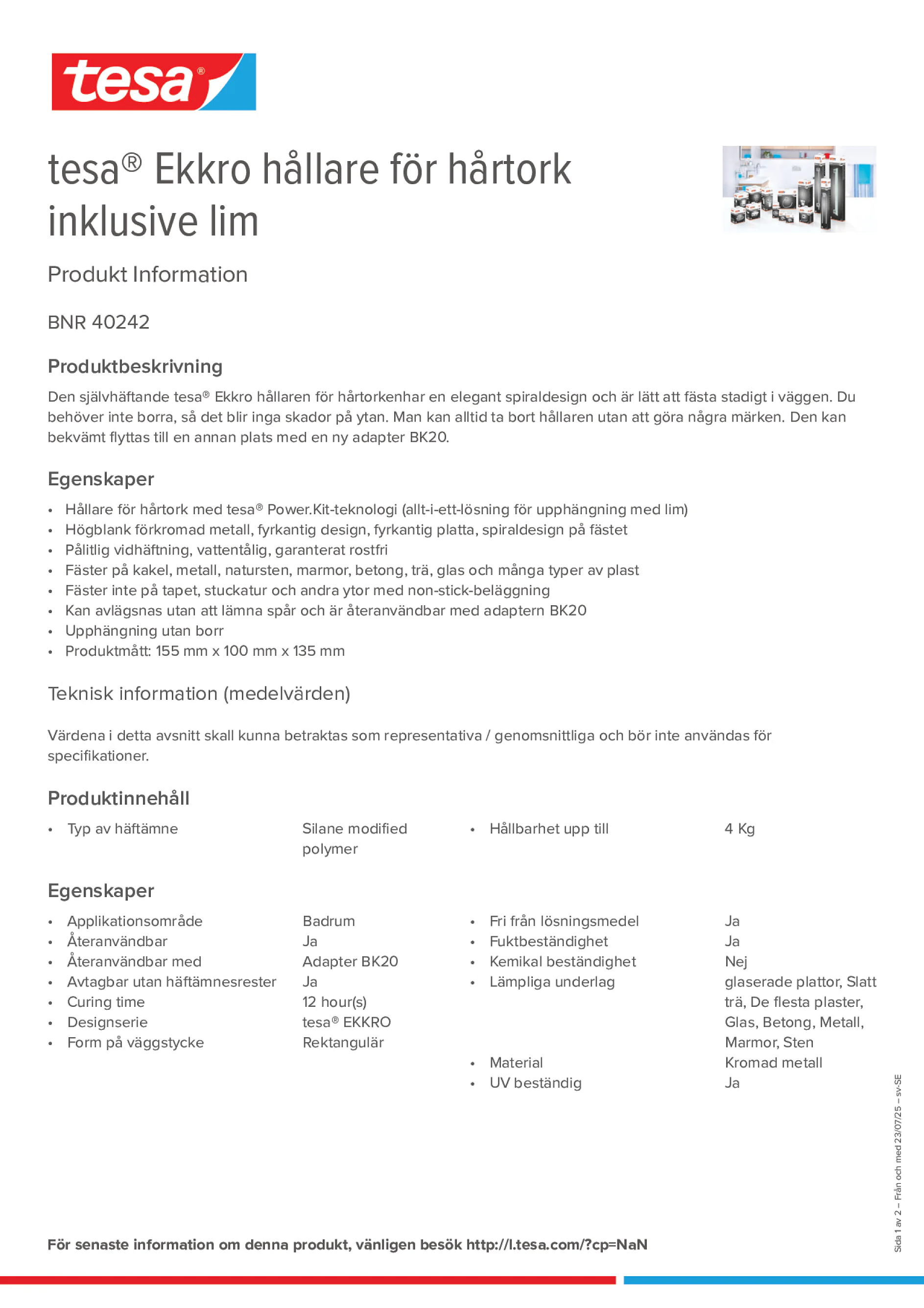 Product information_tesa® 40242_sv-SE
