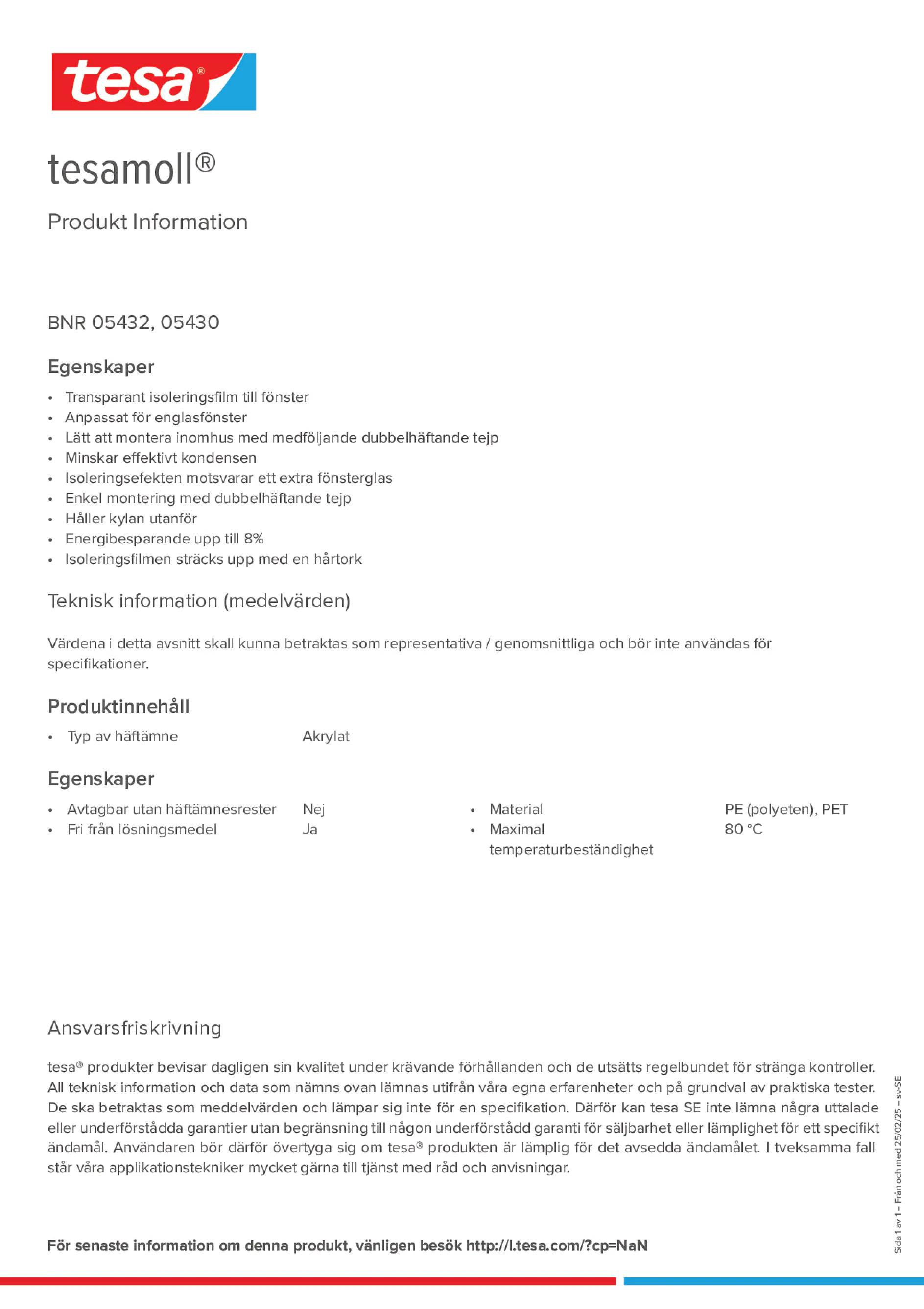 Product information_tesamoll® 5430_sv-SE