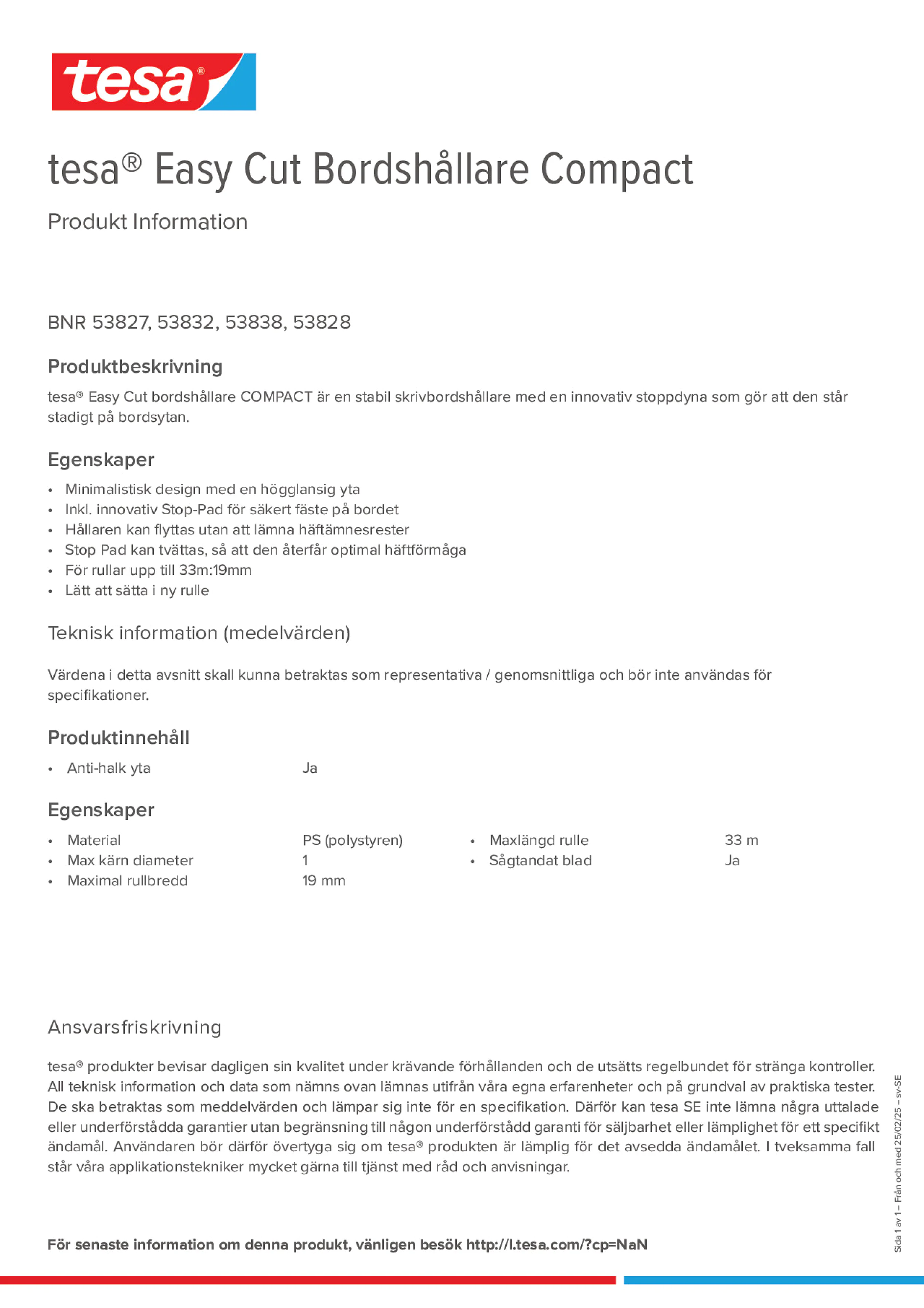 Product information_tesa® Easy Cut 53823_sv-SE