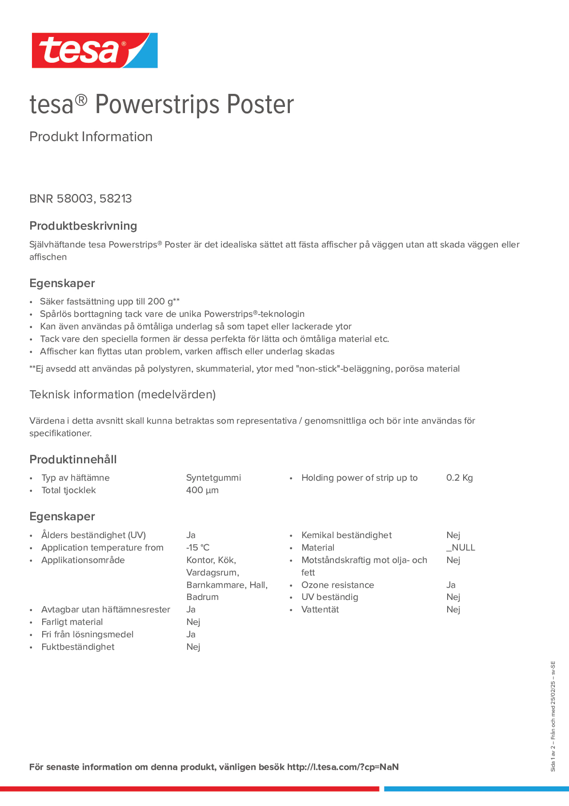 Product information_tesa® Powerstrips 58003_sv-SE