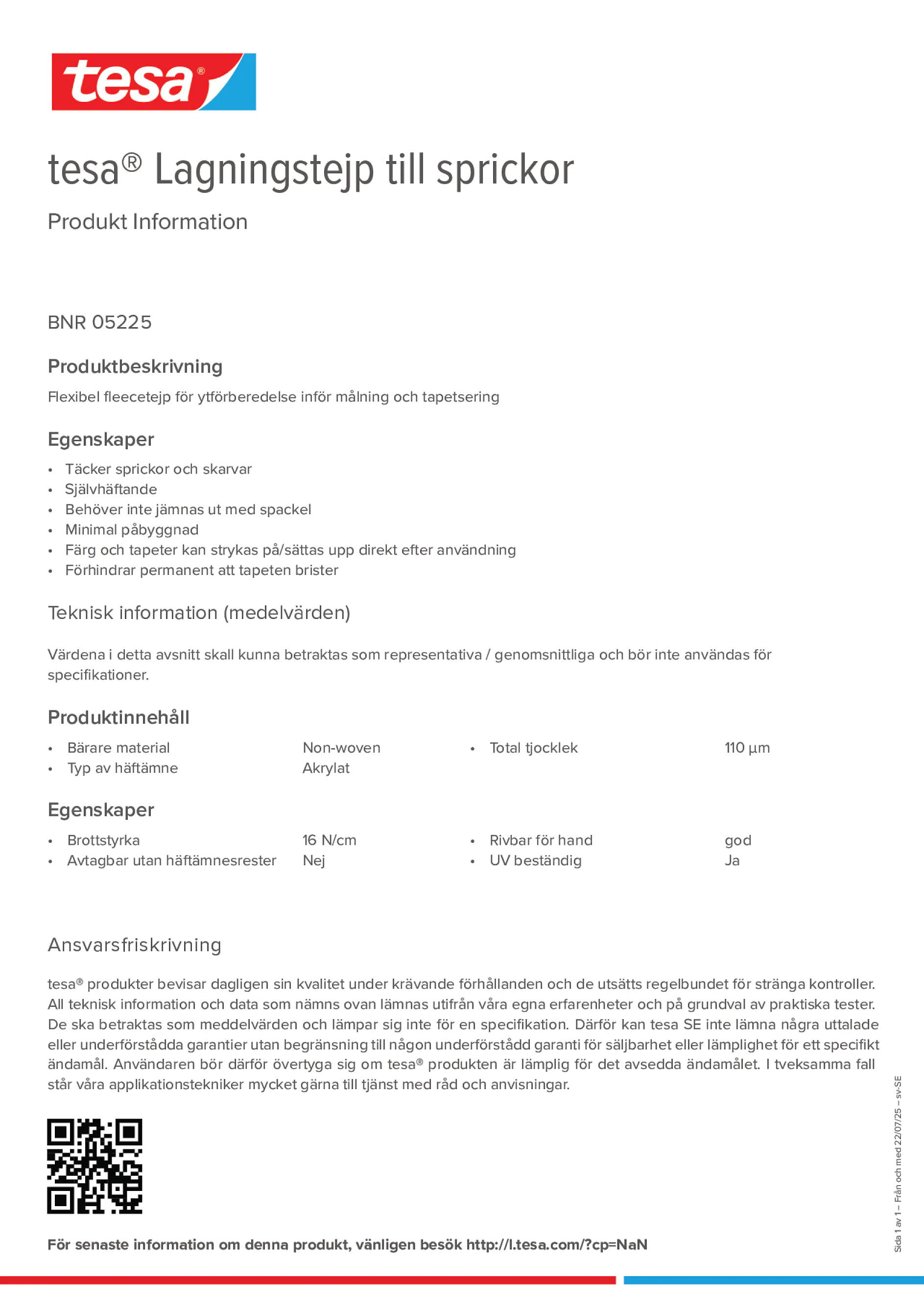 Product information_tesa® 05225_sv-SE