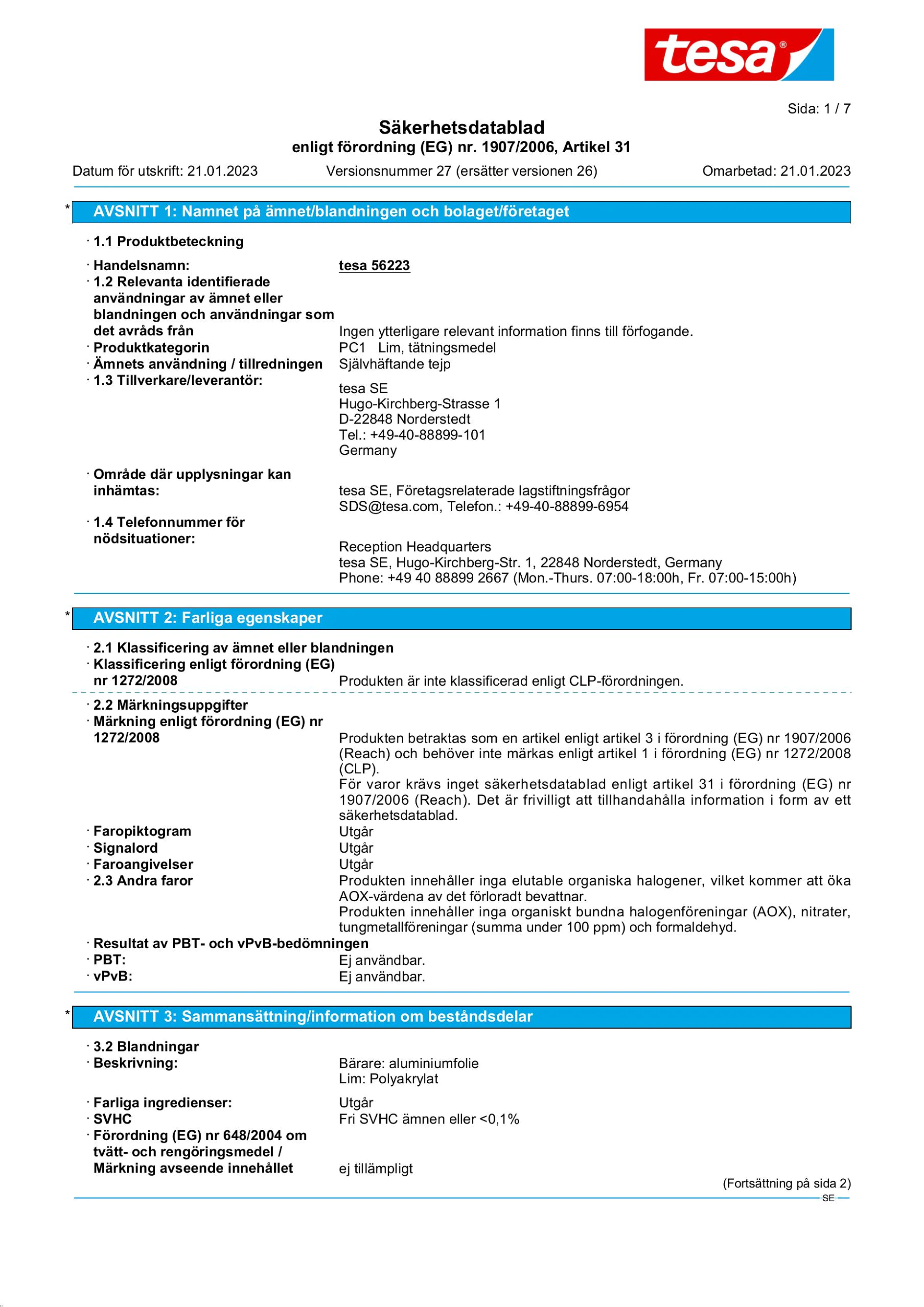 Safety data sheet_tesa® 56223_sv-SE_v27