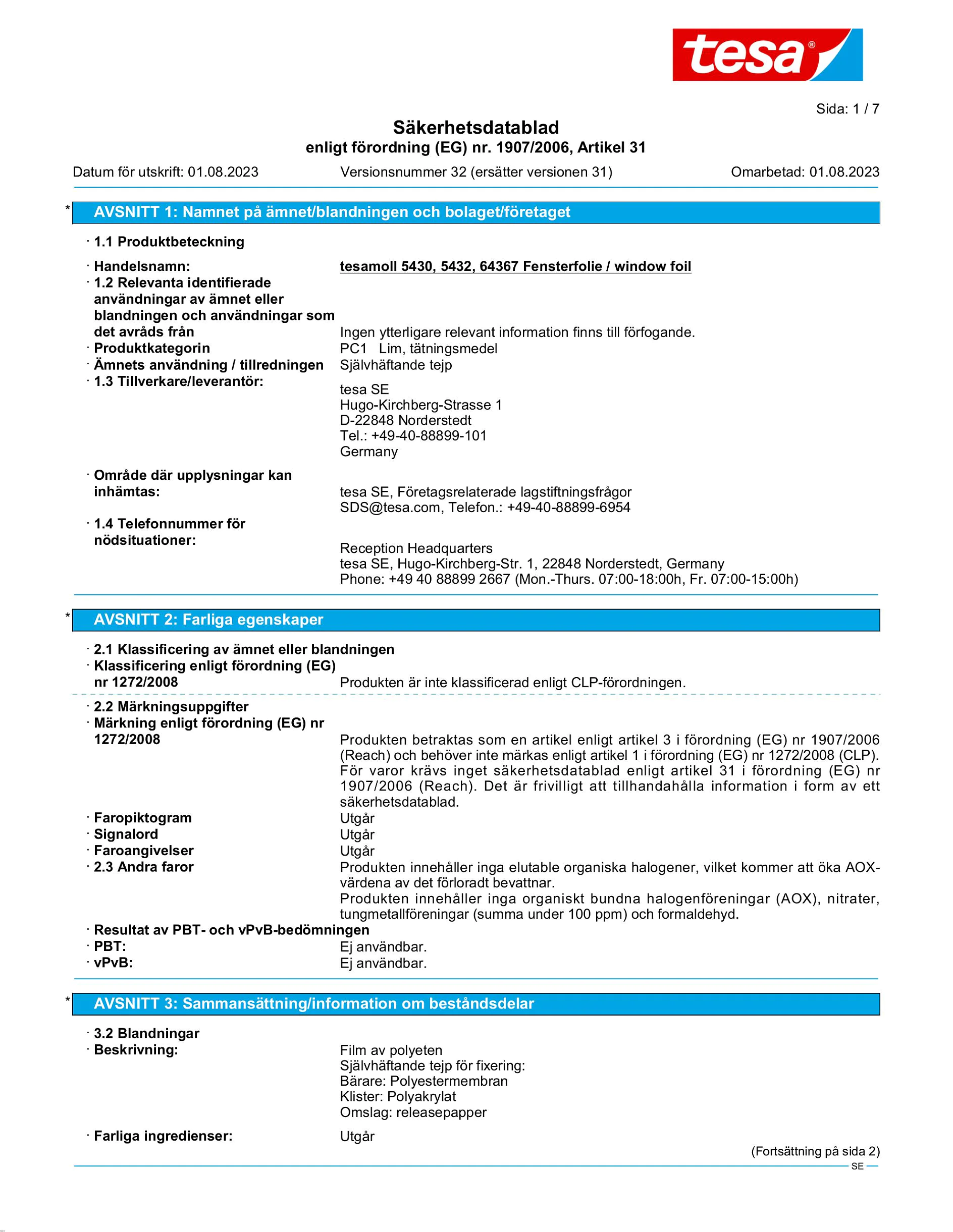 Safety data sheet_tesamoll® 5430_sv-SE_v32