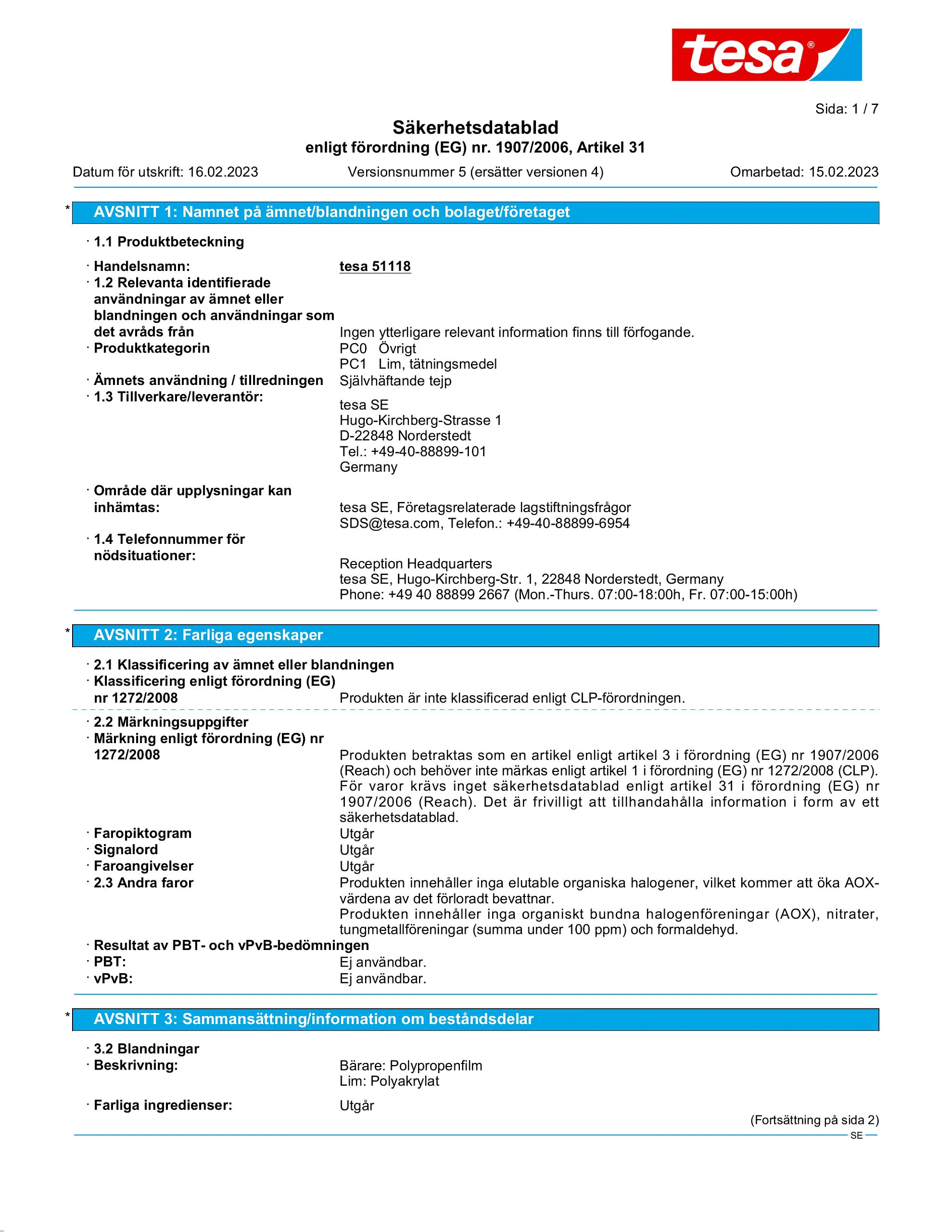 Safety data sheet_tesapack® 51118_sv-SE_v5