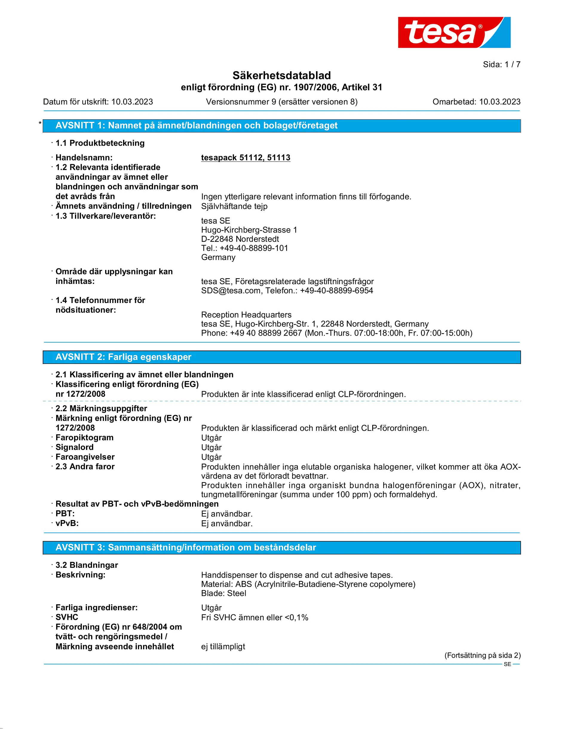 Safety data sheet_tesapack® 51113_sv-SE_v9