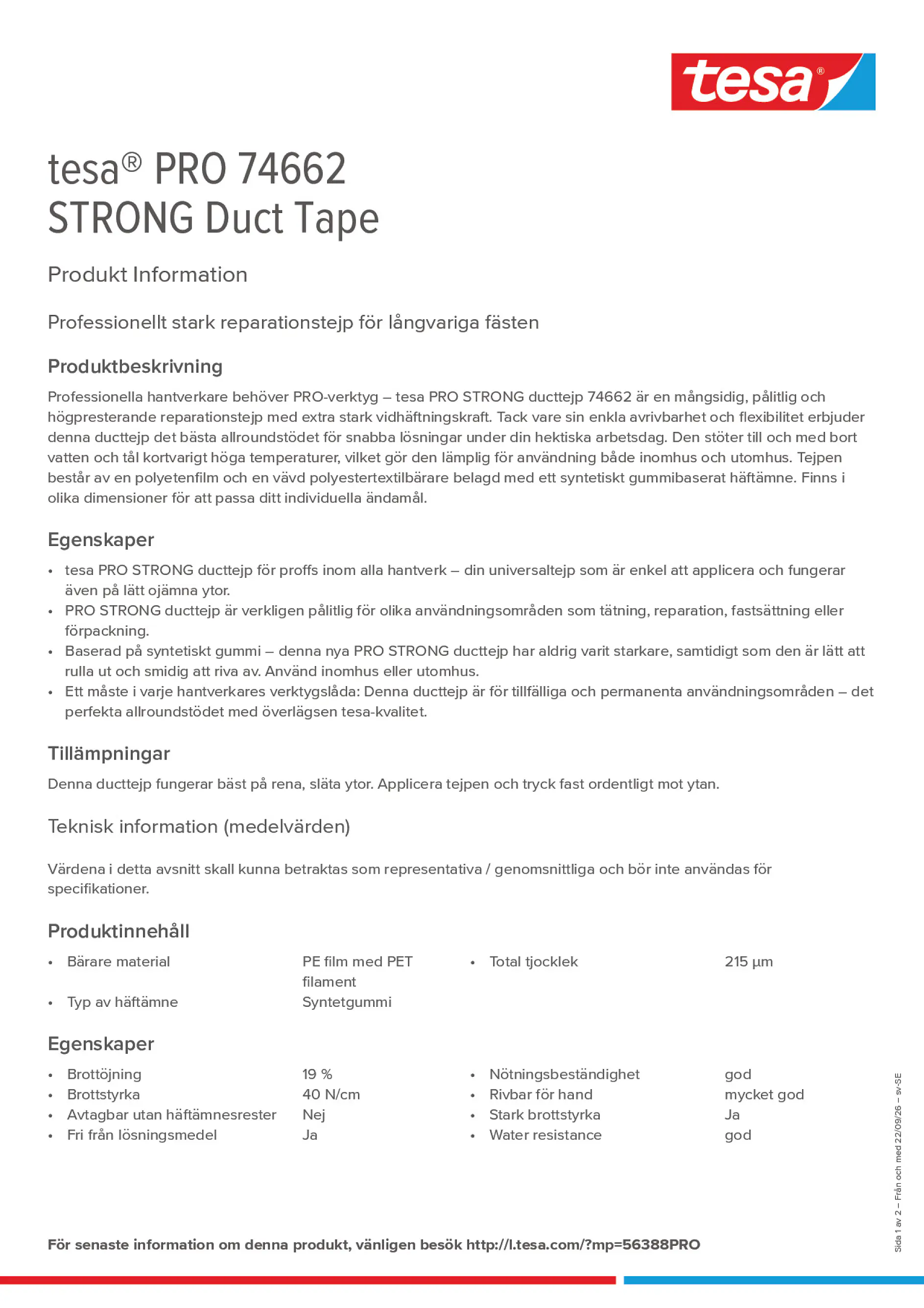 Product information_tesa® PRO 74662_sv-SE
